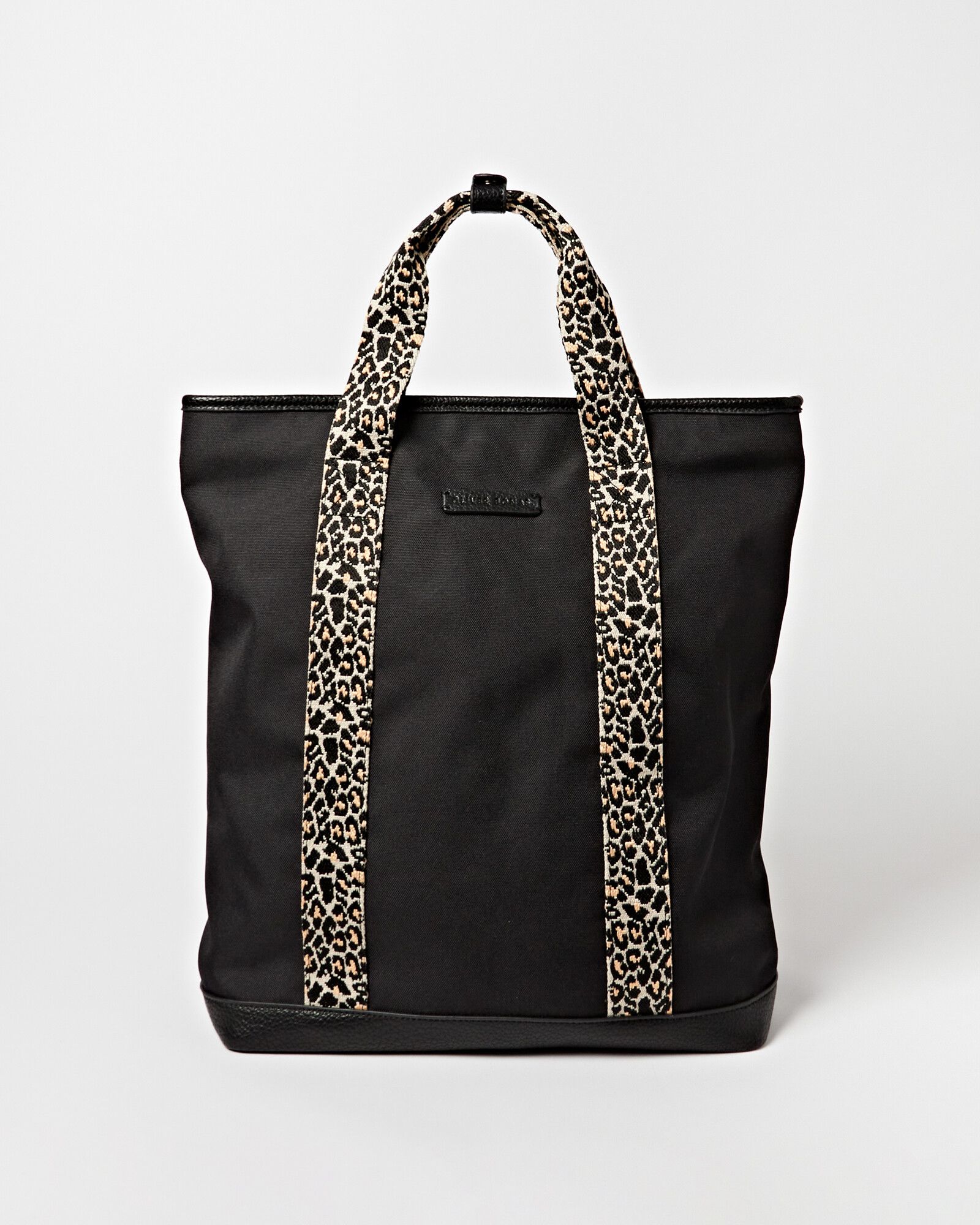 Nia Black & Leopard Print Sac Backpack | Oliver Bonas
