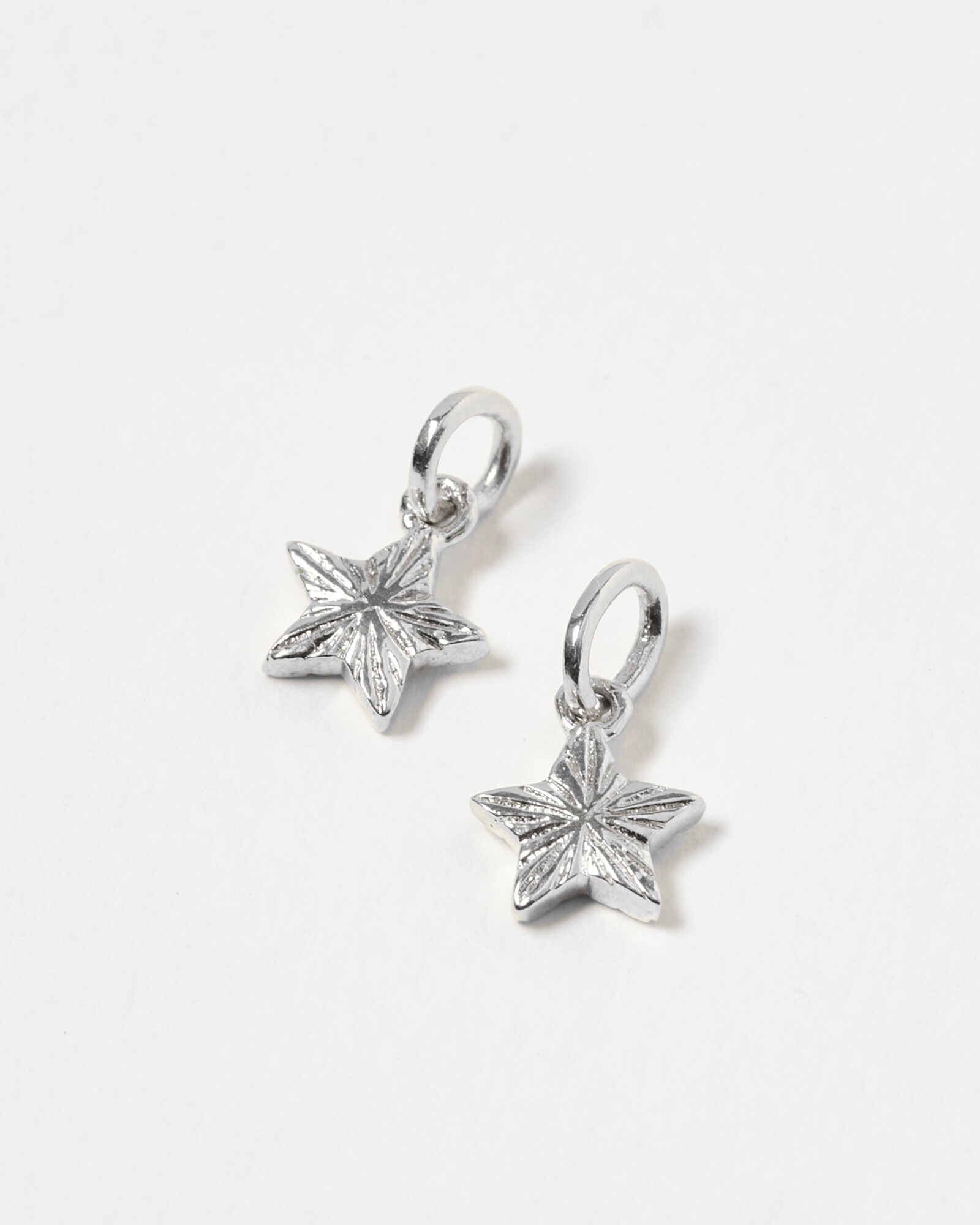 Holly Silver Star Charms Set of Two Oliver Bonas
