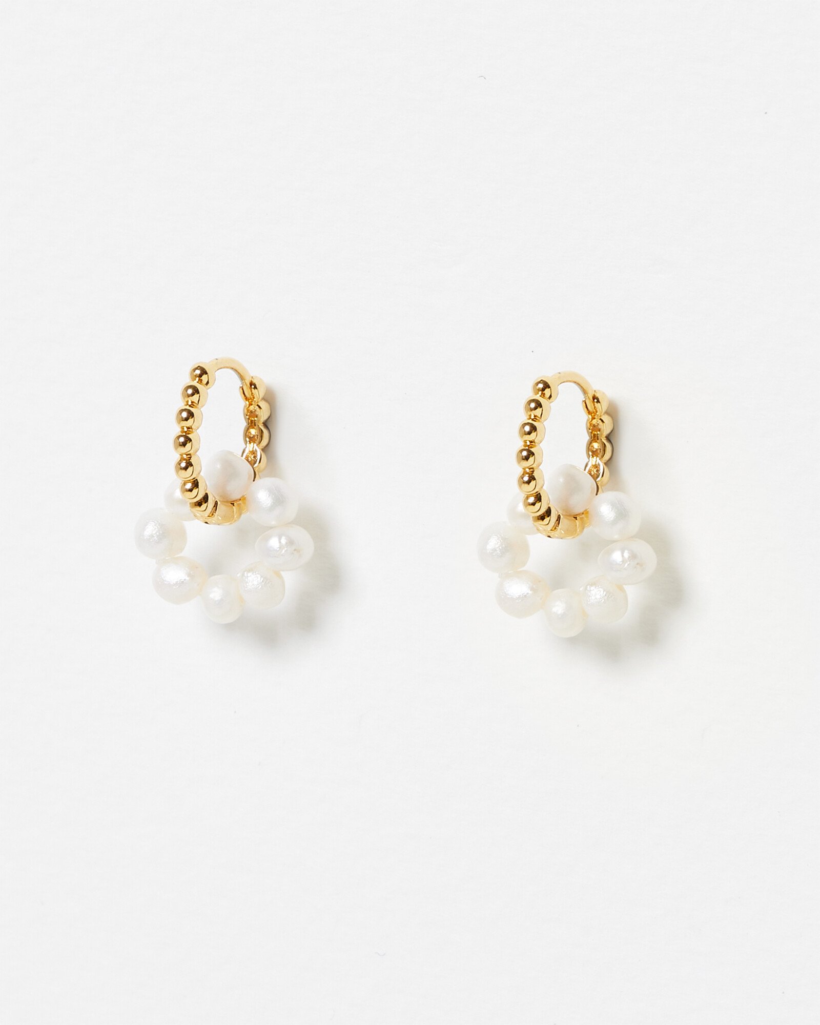 Oliver bonas gold anatola textured disc & ring drop earrings Clearance