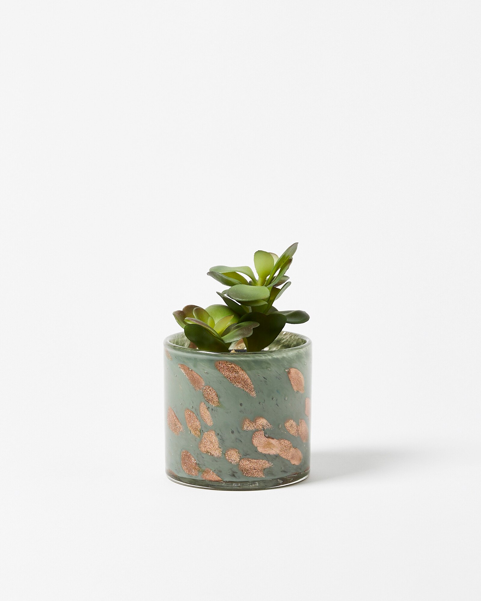 Zoja Sage Green Glass Plant Pot Small Oliver Bonas