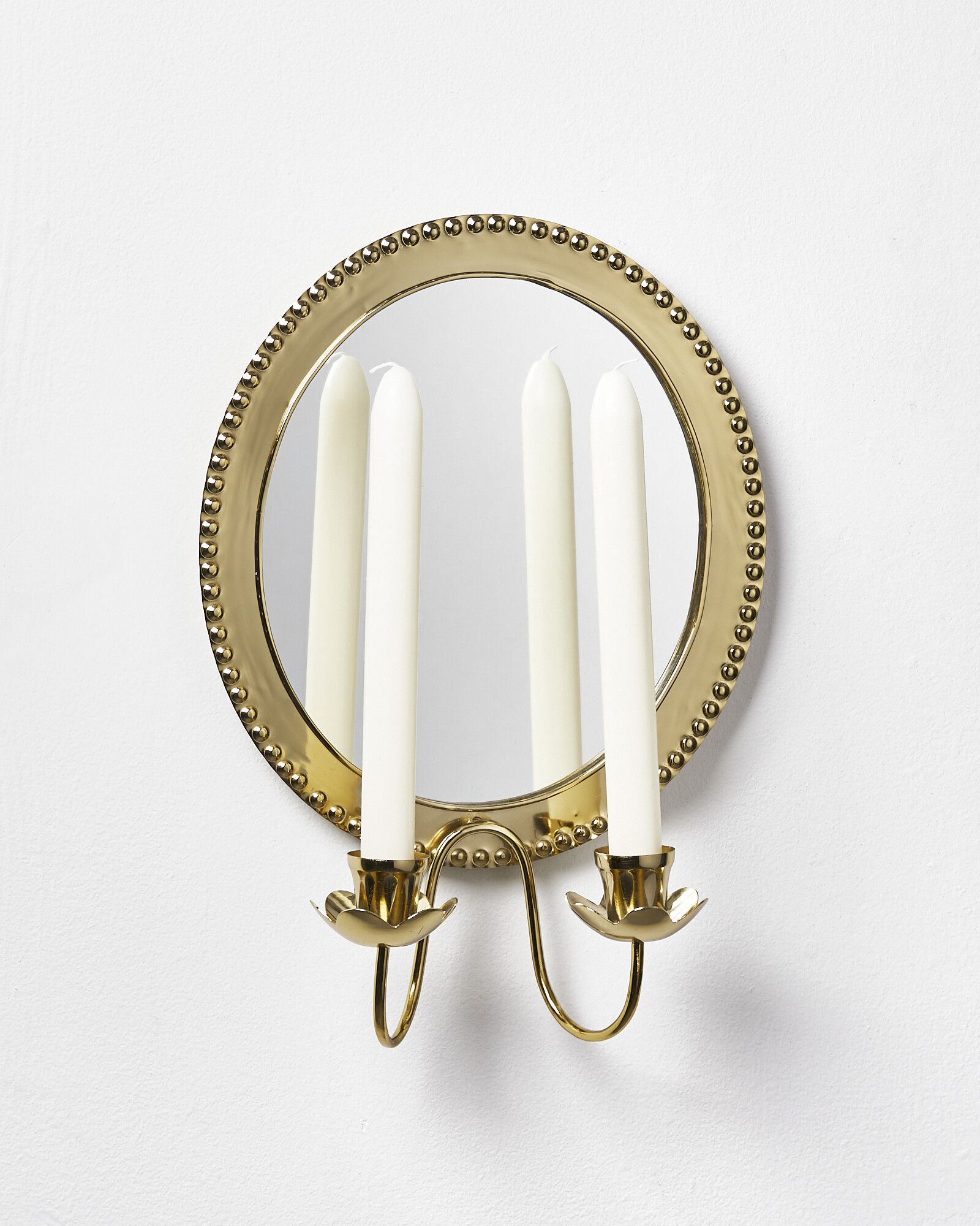 Lowes Gold Metal Mirrored Wall Sconce | Oliver Bonas