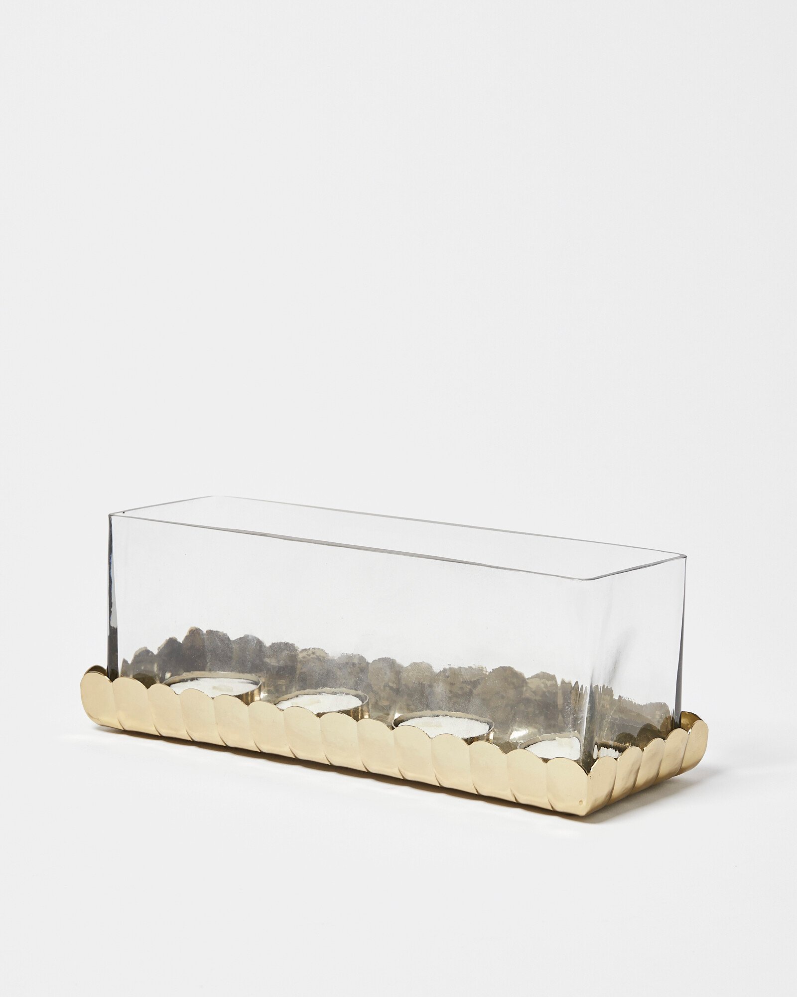 Alma Gold Metal & Glass Multi Tealight Holder Oliver Bonas