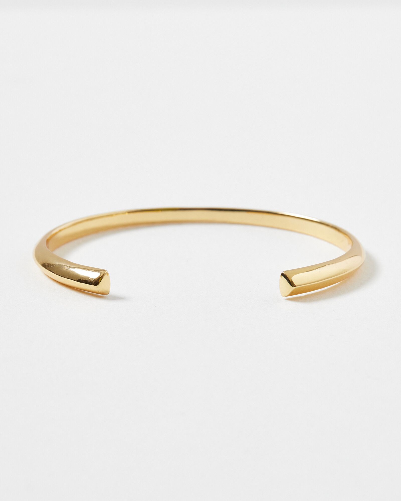 Cove Geo Curve Open Front Gold Plated Bangle | Oliver Bonas