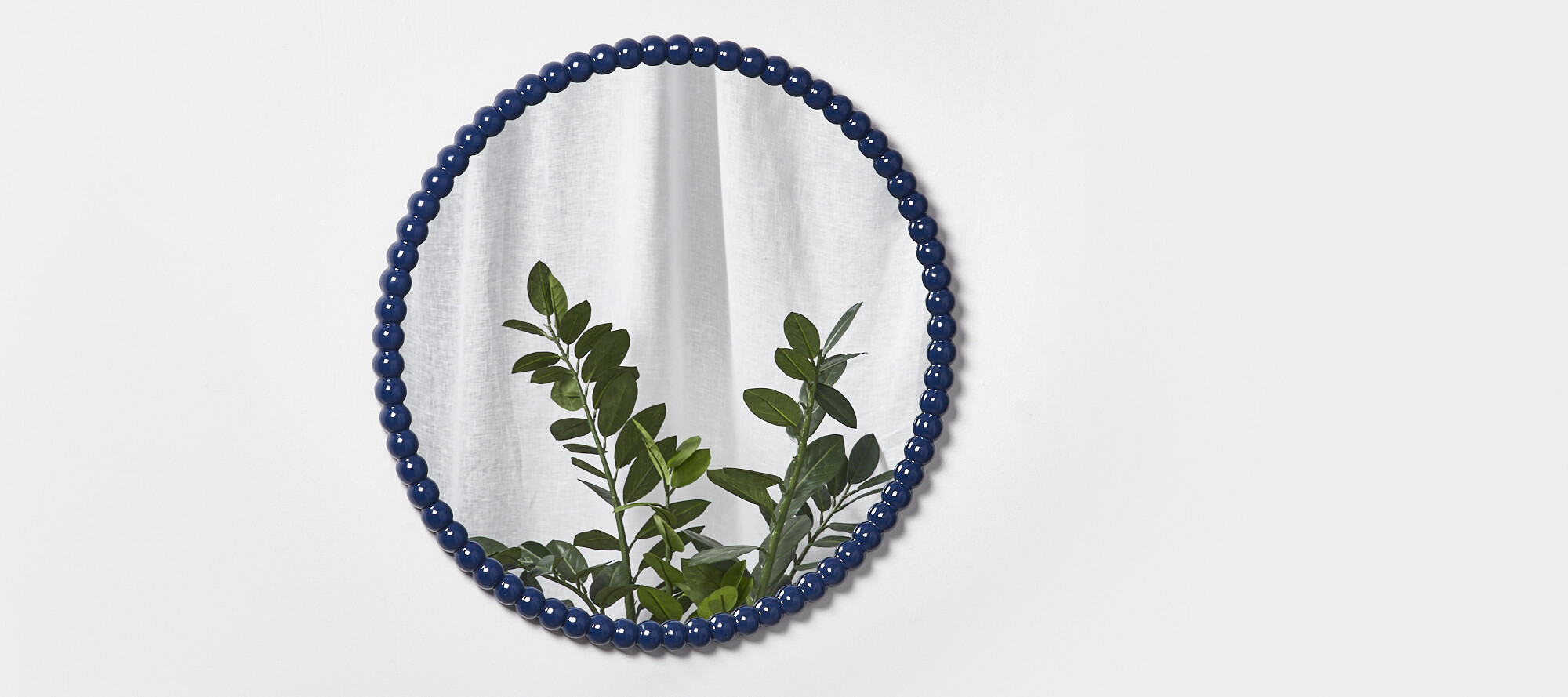 Bobbin Round Blue Wooden Mirror Oliver Bonas IE Bobbin Round Blue Wooden Mirror Oliver Bonas IE