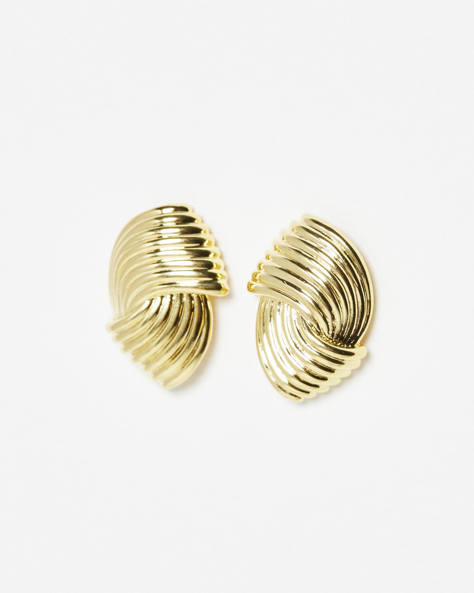 Tulia Chunky Knot Gold Plated Stud Earrings | Oliver Bonas IE