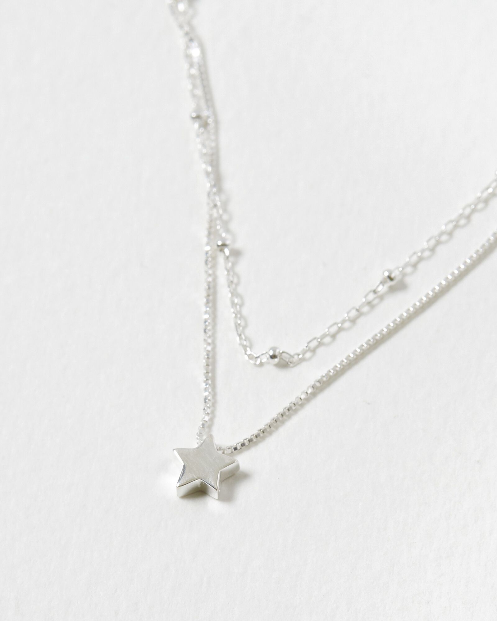 Sky Star Charm Silver Layered Necklace | Oliver Bonas