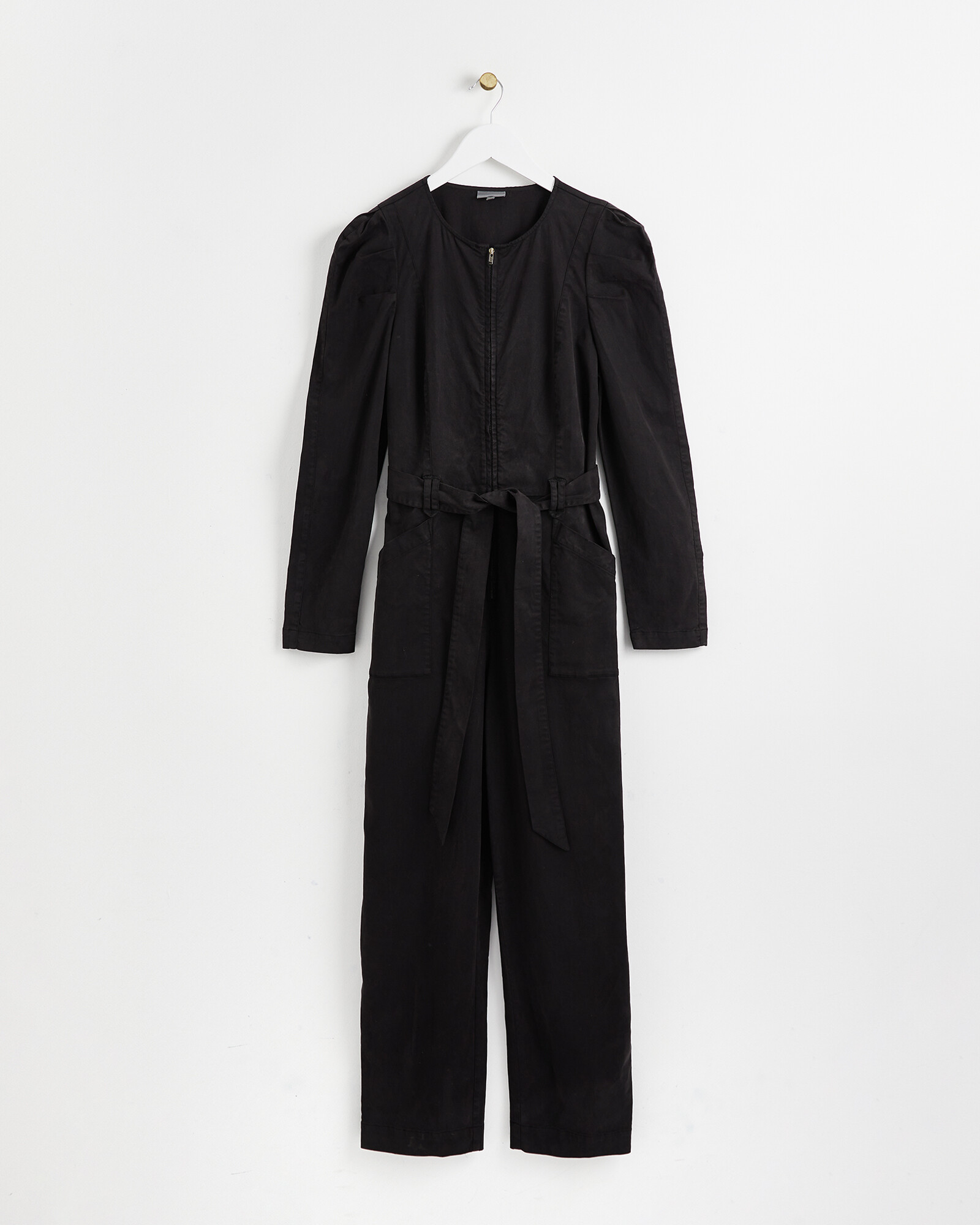 Puff Sleeve Black Jumpsuit Oliver Bonas