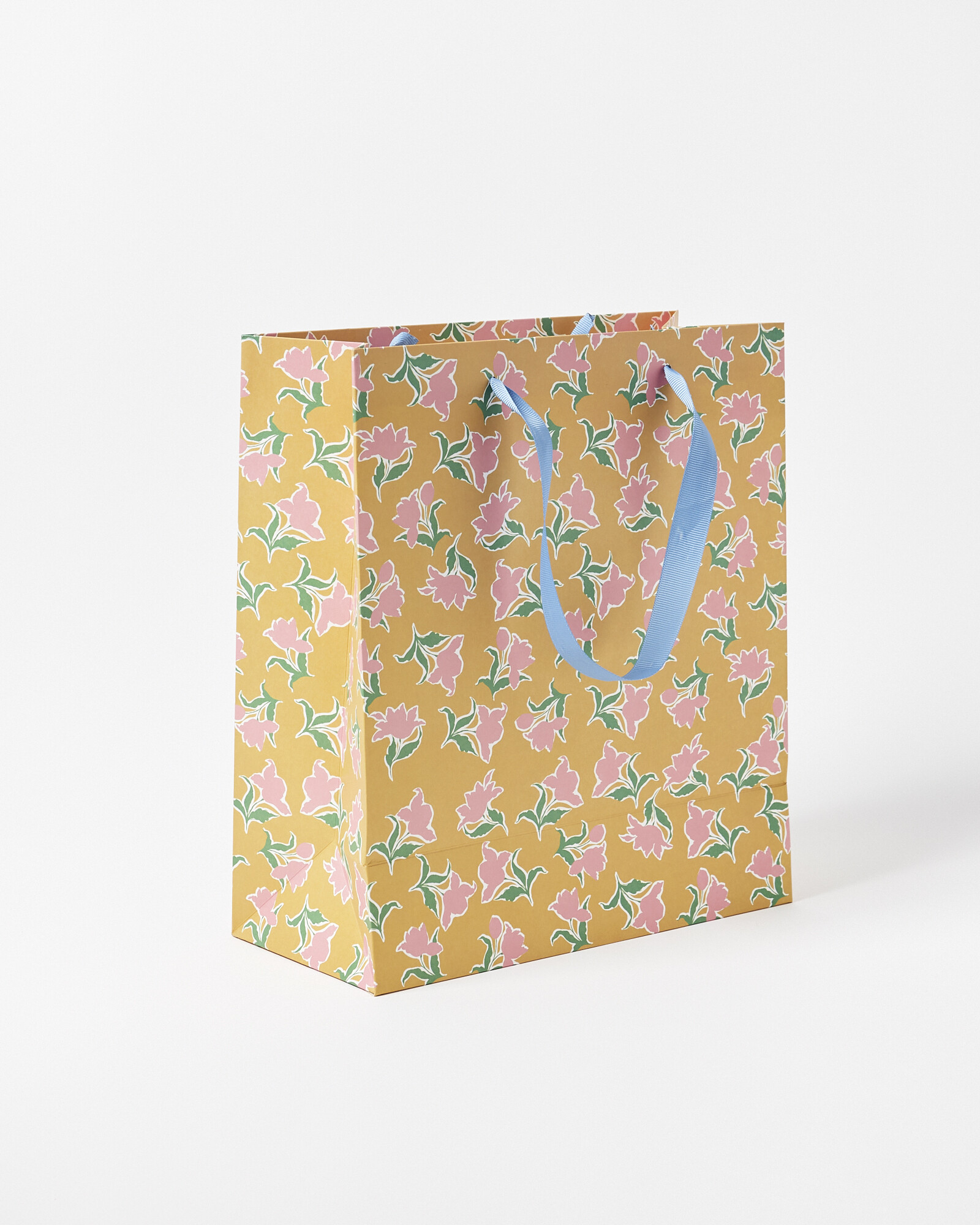 Scattered Floral Yellow Gift Bag Large Oliver Bonas