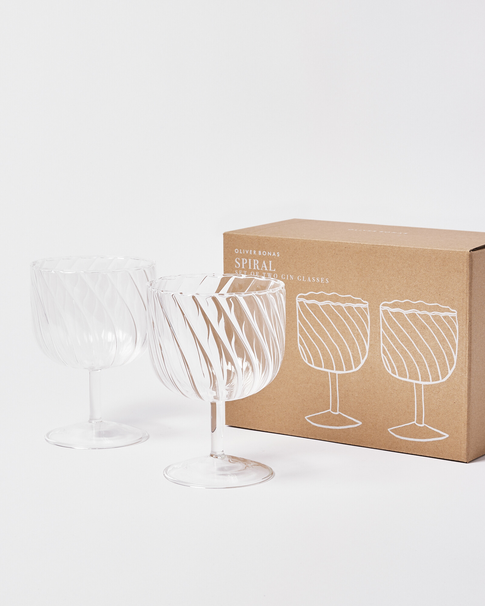 Spiral Gin Glasses Set of Two Oliver Bonas