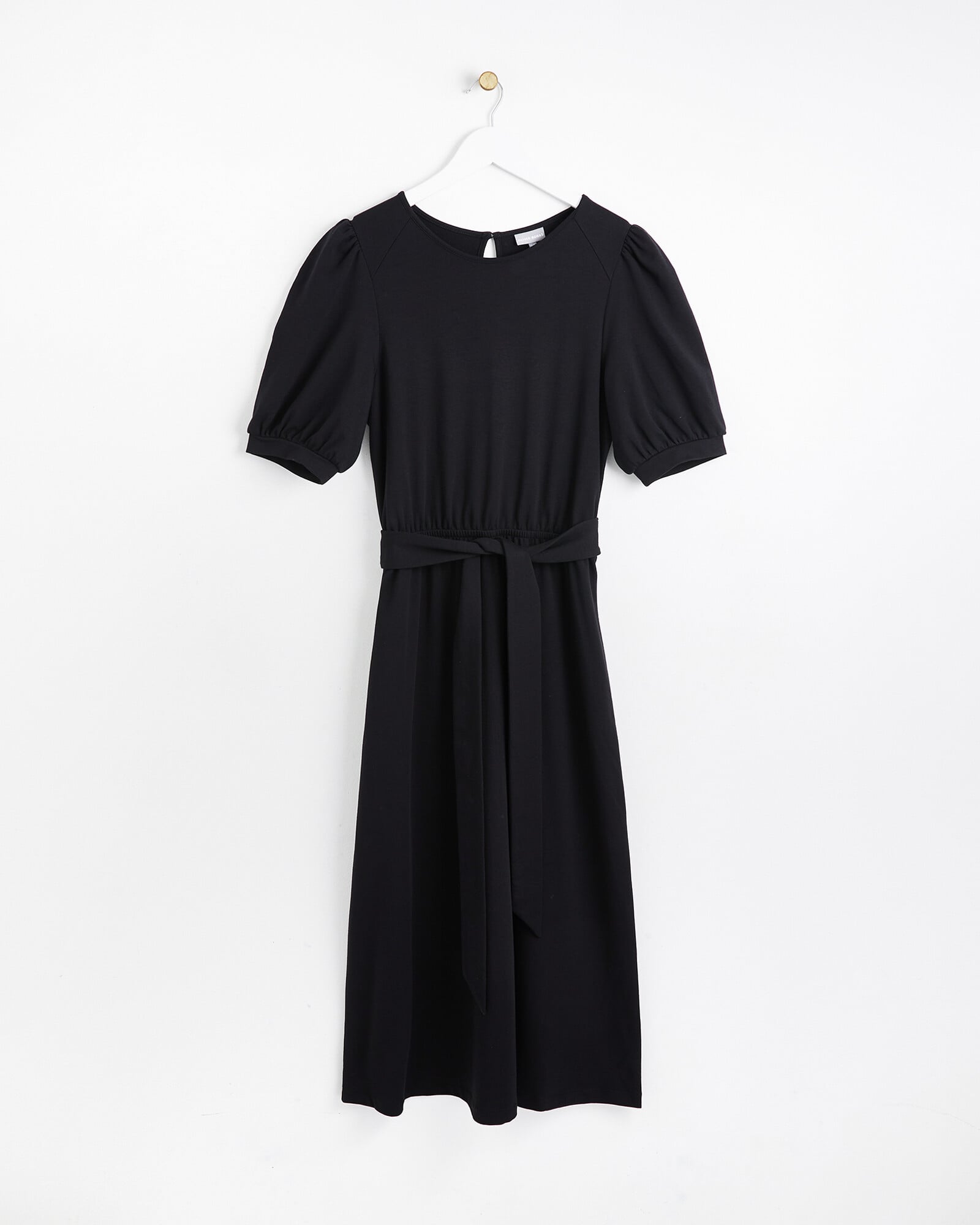 Balloon Shirt Dress / Black main image 1