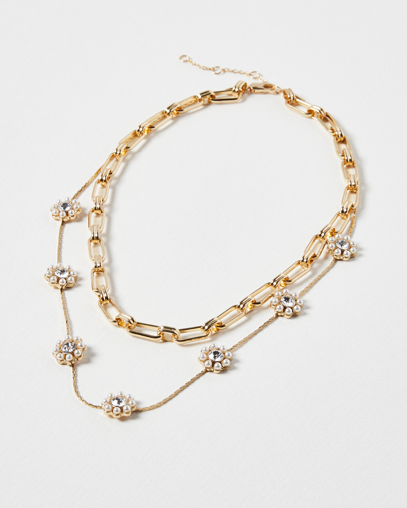 Gisele Flower Faux Pearl Collar Necklace Oliver Bonas