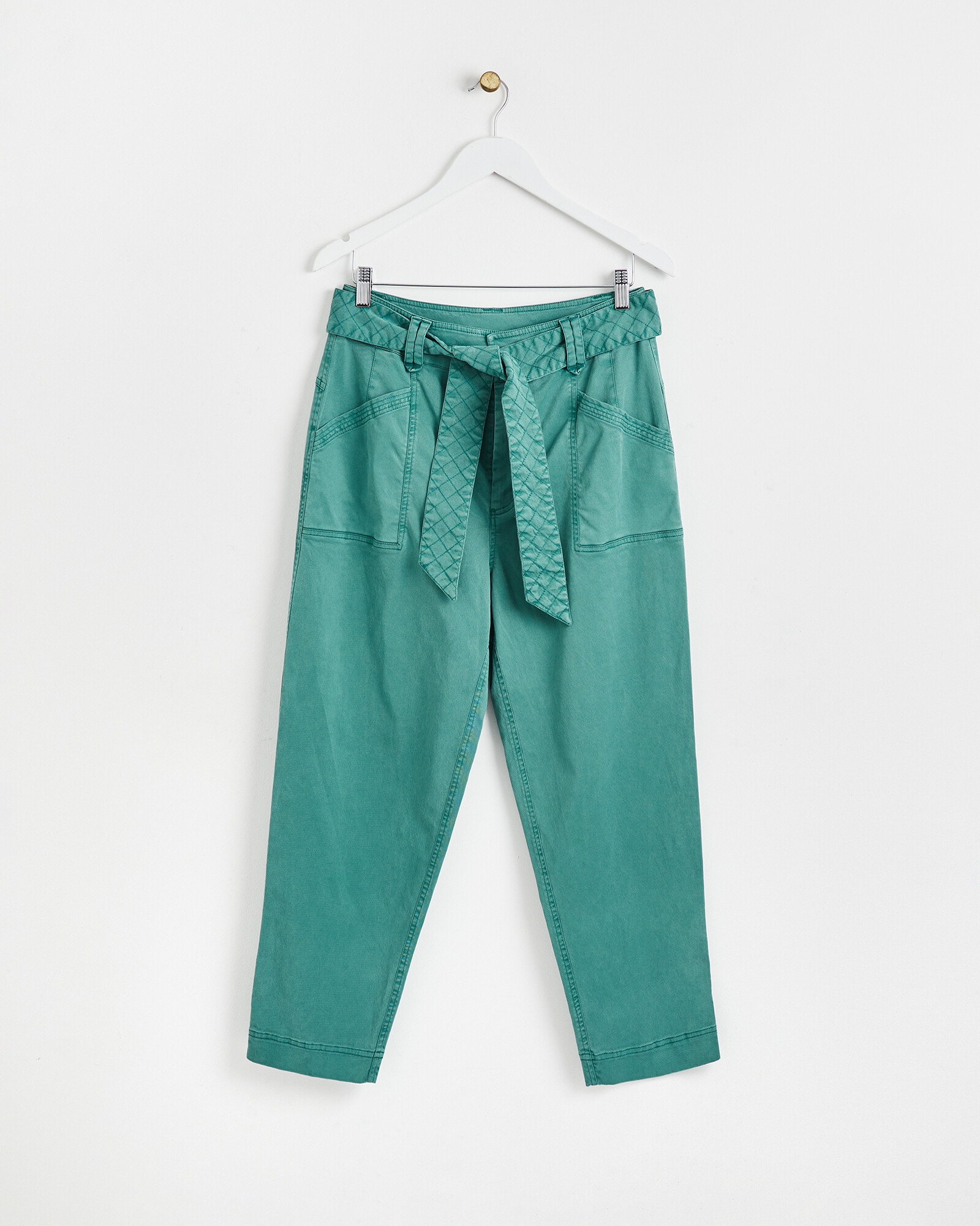 Stitch Pocket Washed Green Trousers Oliver Bonas