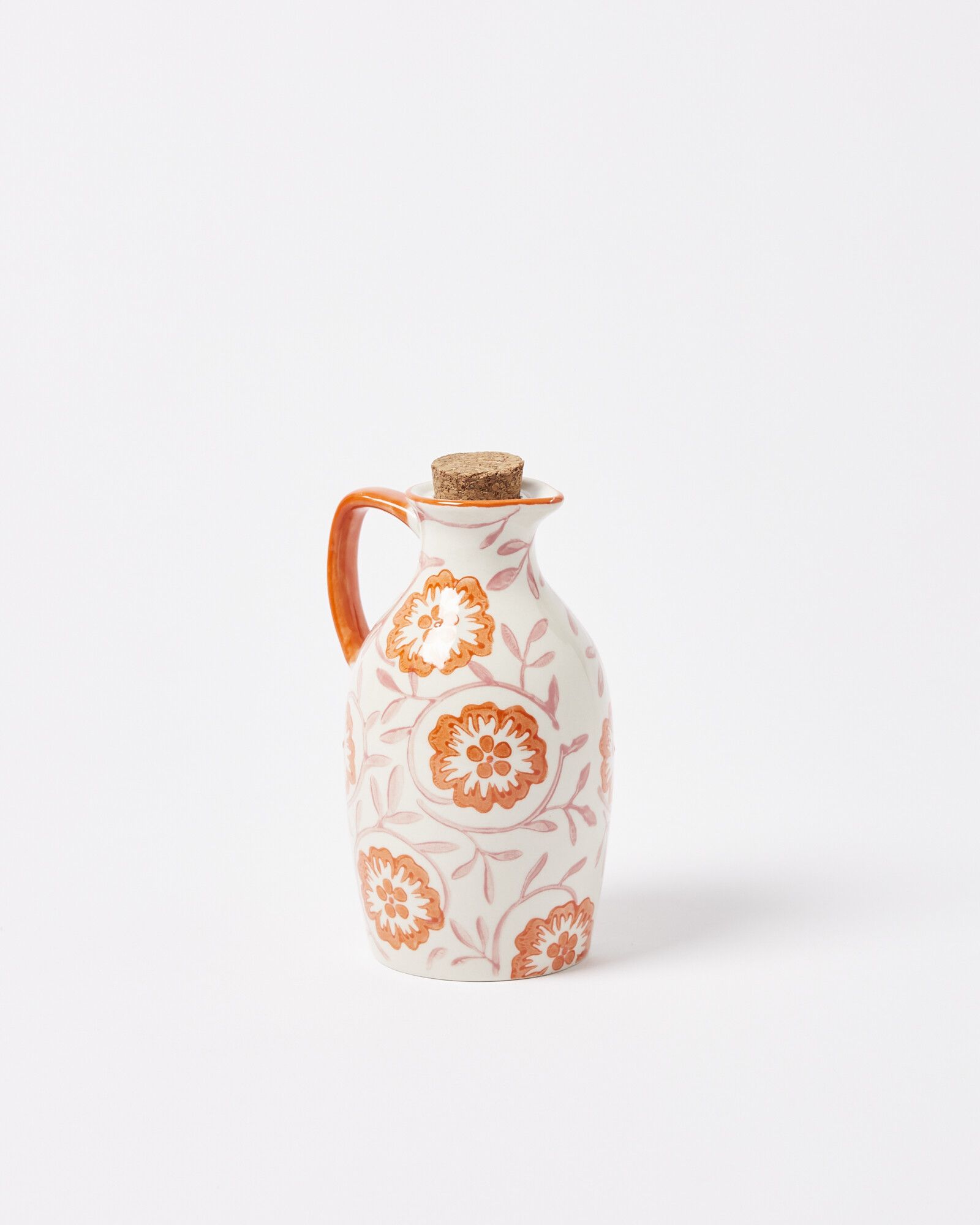 Lila Floral Orange Ceramic Oil Bottle | Oliver Bonas