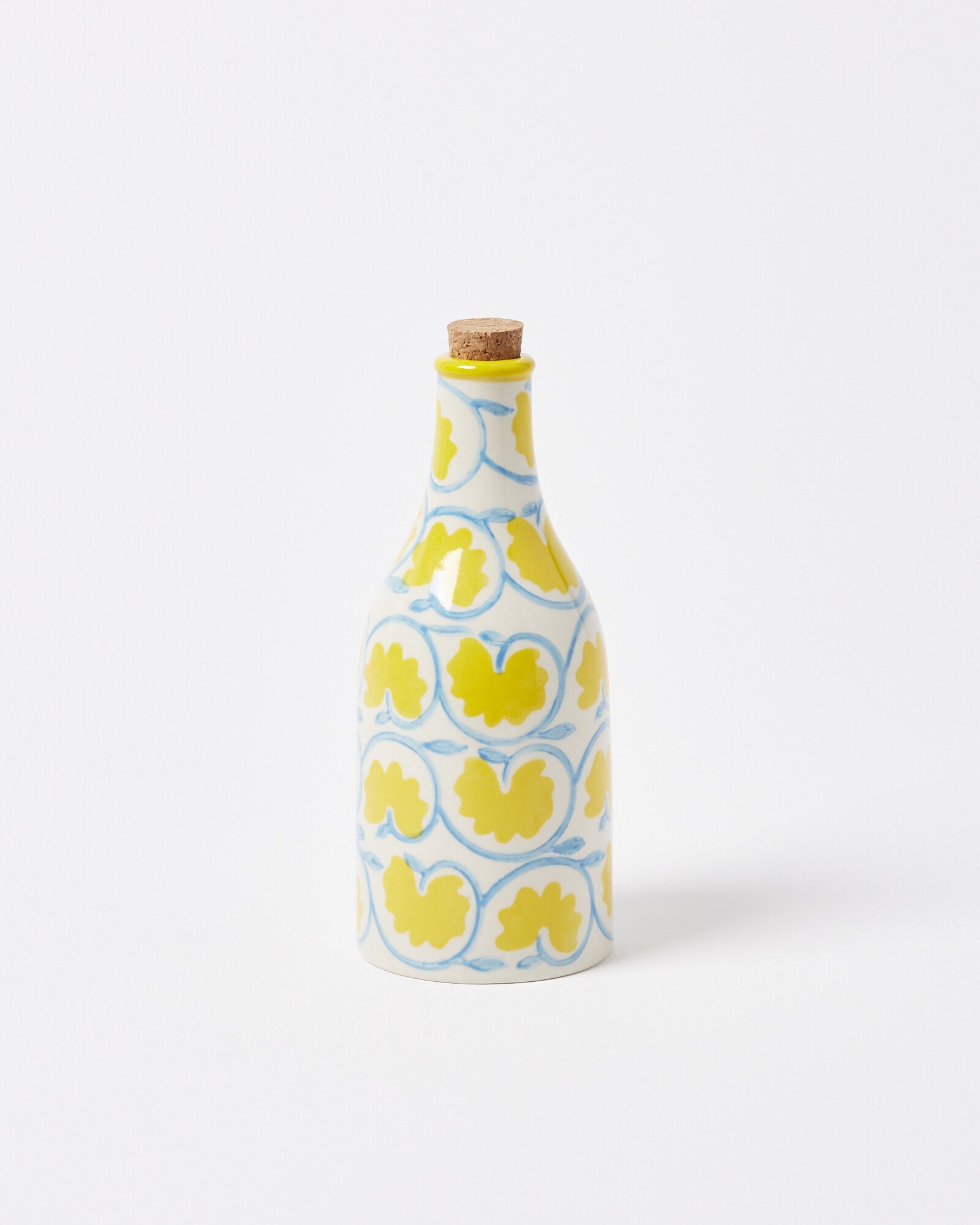 Lila Floral Yellow Ceramic Oil Bottle | Oliver Bonas