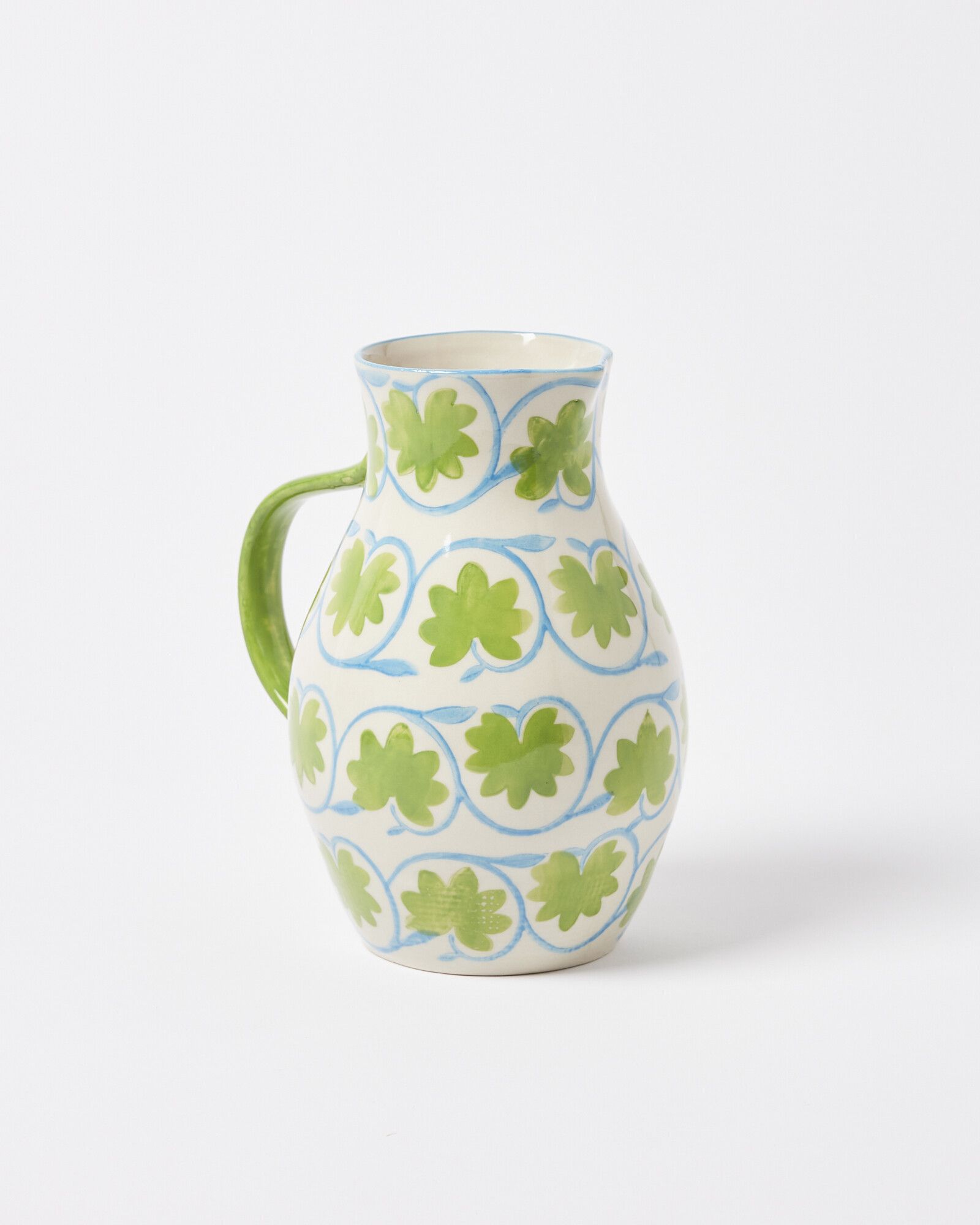 Lila Floral Green Ceramic Jug | Oliver Bonas