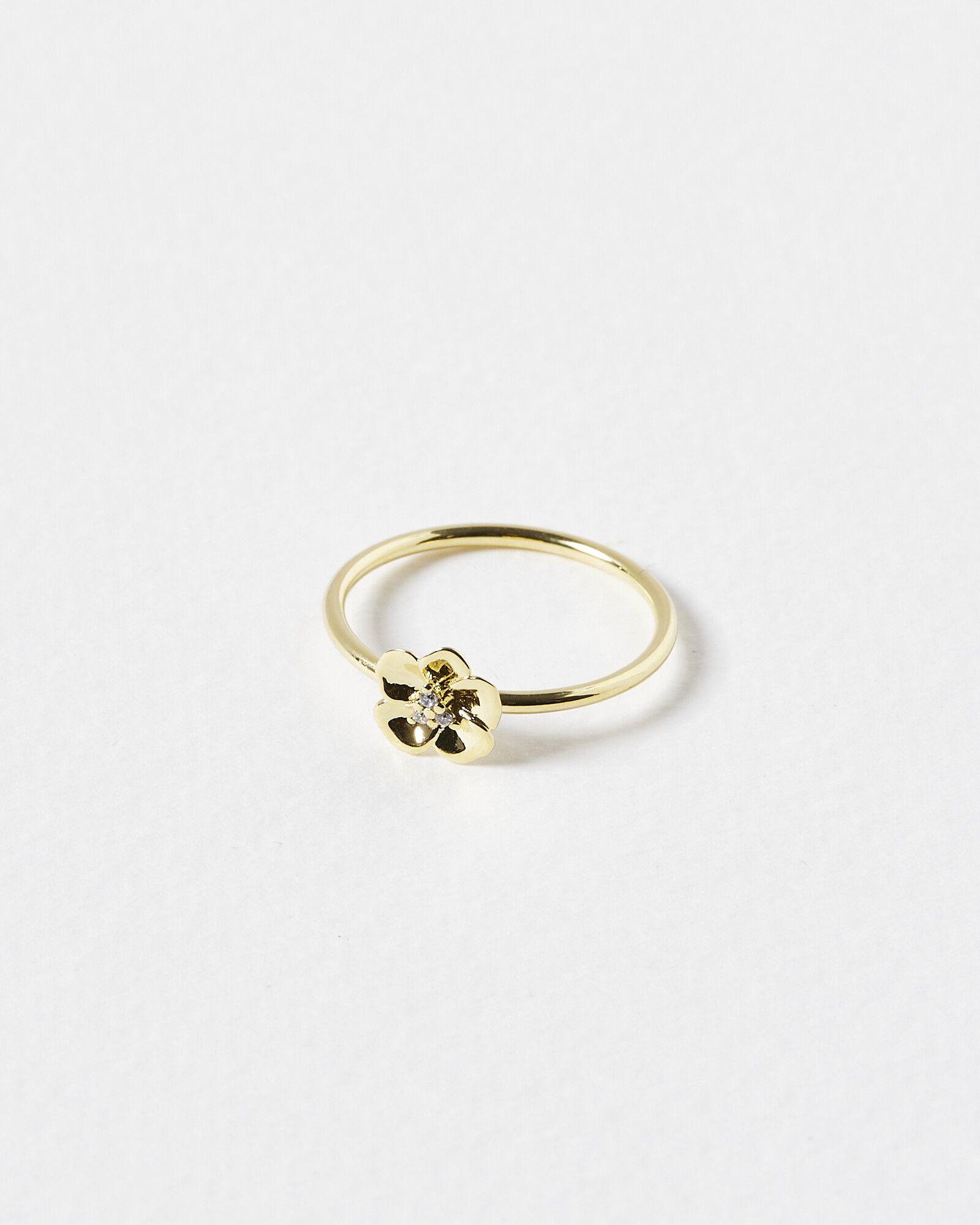 Rosie Flower Gold Plated Delicate Ring | Oliver Bonas