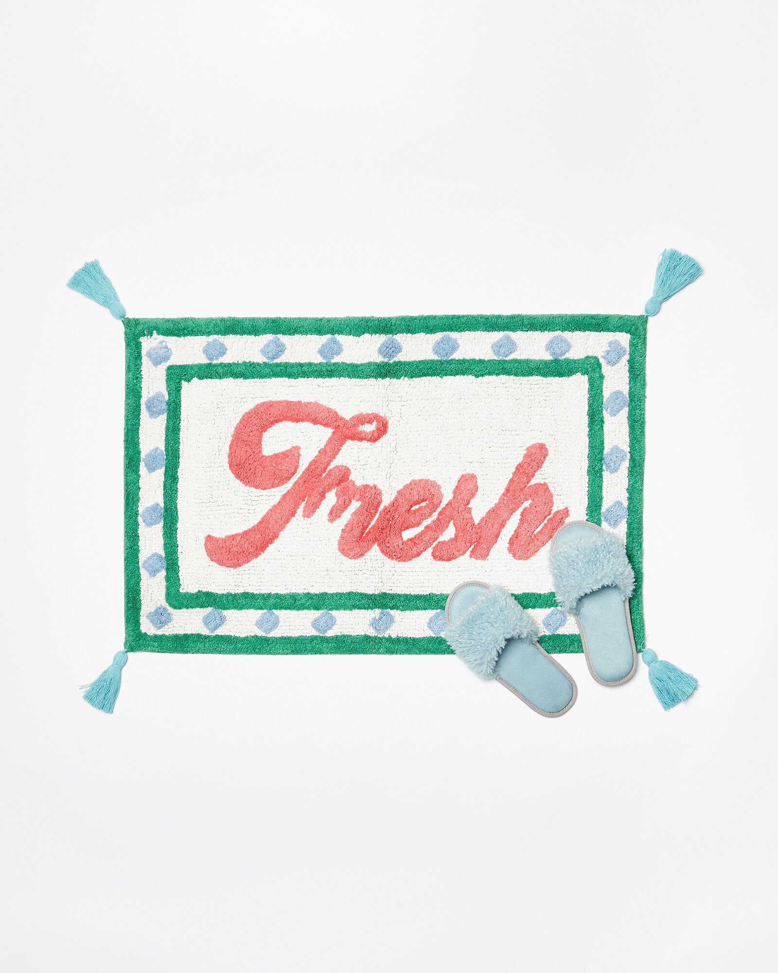 Fresh Green Bath Mat Medium Oliver Bonas