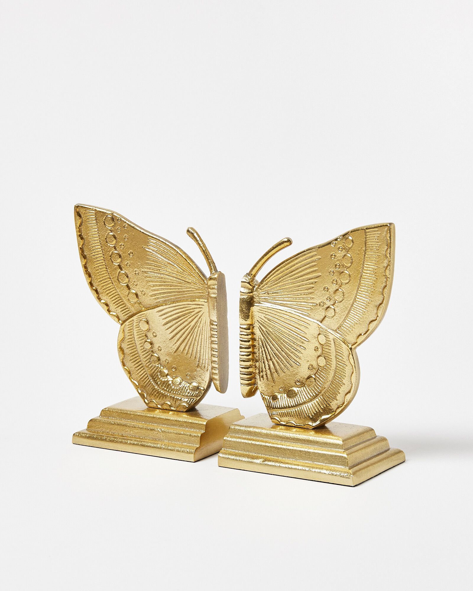 Butterfly Gold Metal Book Ends | Oliver Bonas