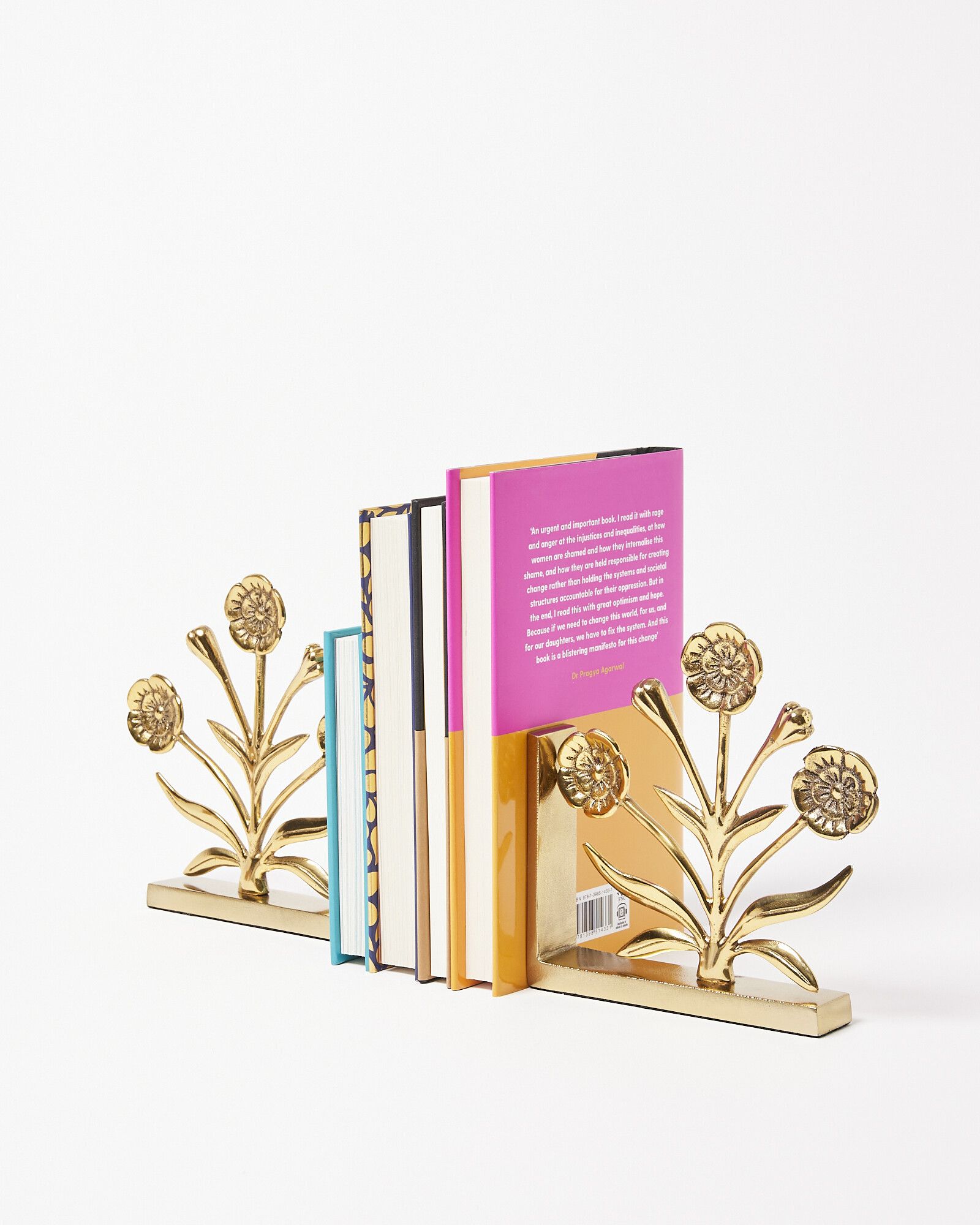 Flower Gold Metal Bookends | Oliver Bonas