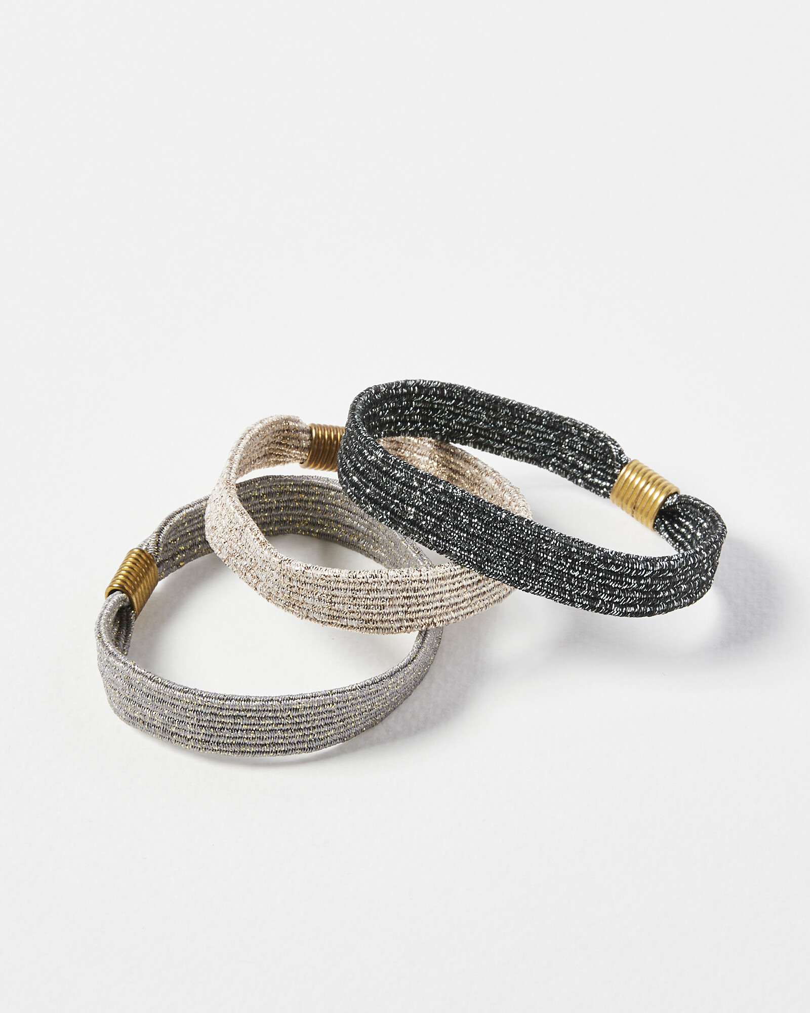 Maeve Glitter Hair Elastics Pack of Three Oliver Bonas