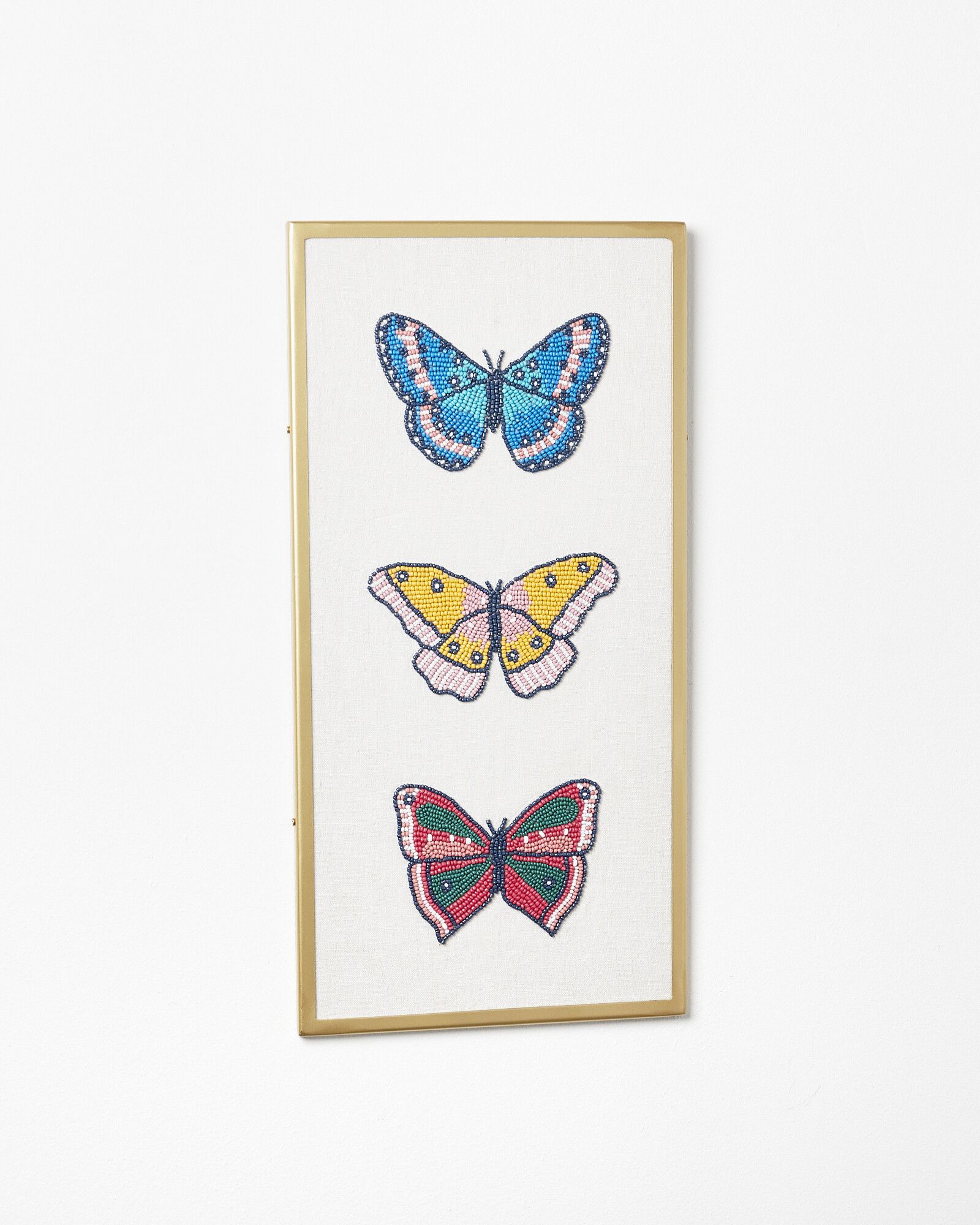 Beaded Treble Butterflies Fabric Wall Art | Oliver Bonas