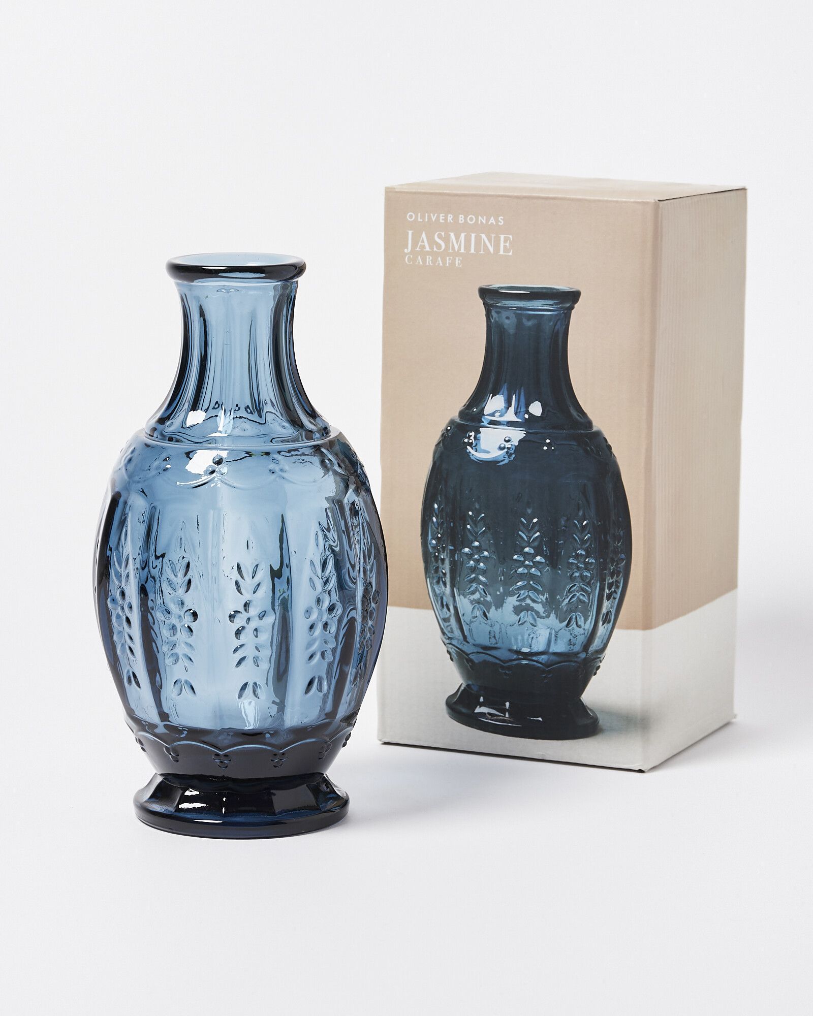 Jasmine Blue Glass Carafe | Oliver Bonas