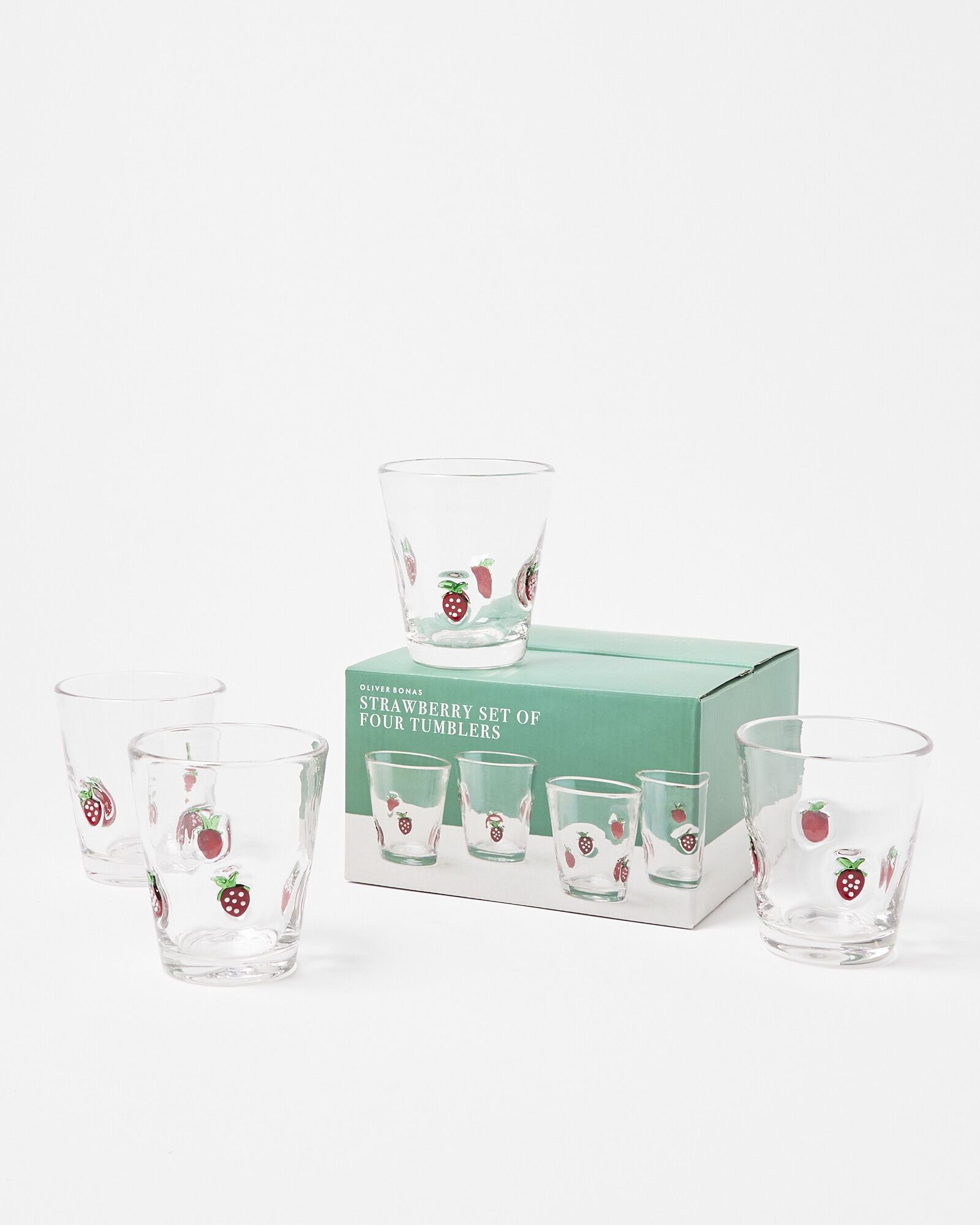 Como Strawberry Glass Tumblers Set of Four | Oliver Bonas