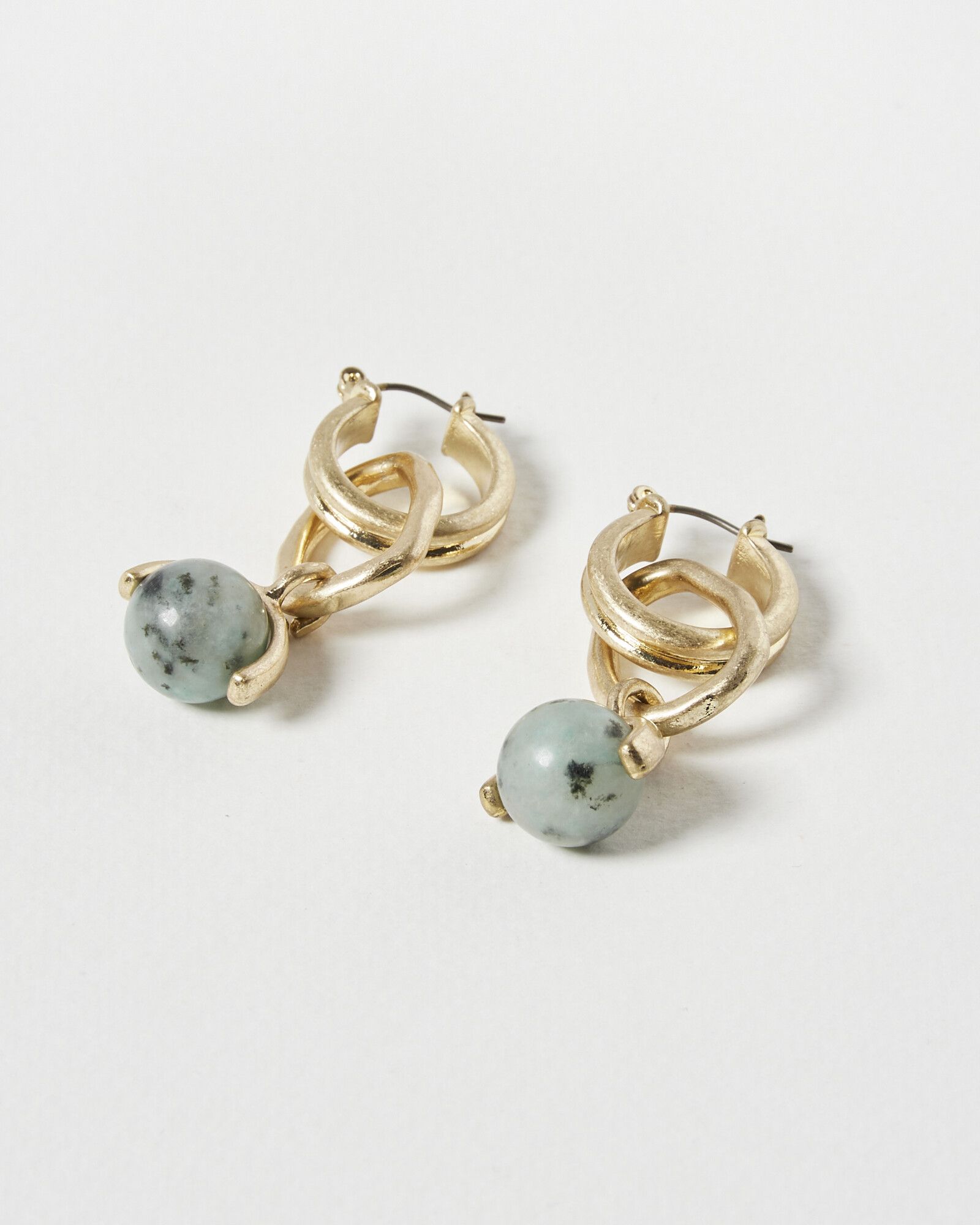 Talia Ceramic Interlocked Hoop Drop Earrings | Oliver Bonas