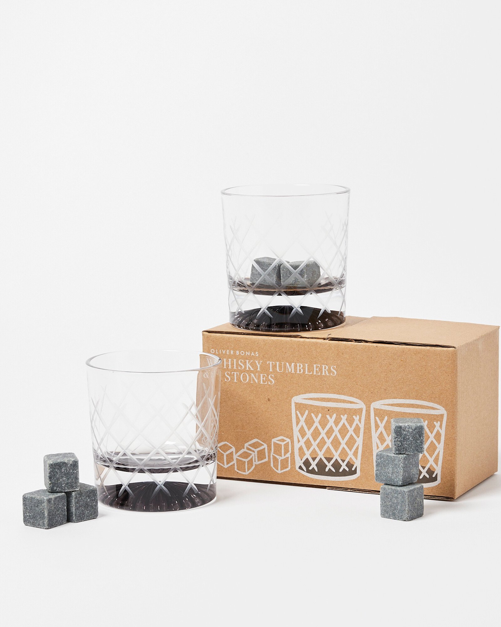 Medlock Cut Glass Whisky Tumblers Set Of Two Oliver Bonas