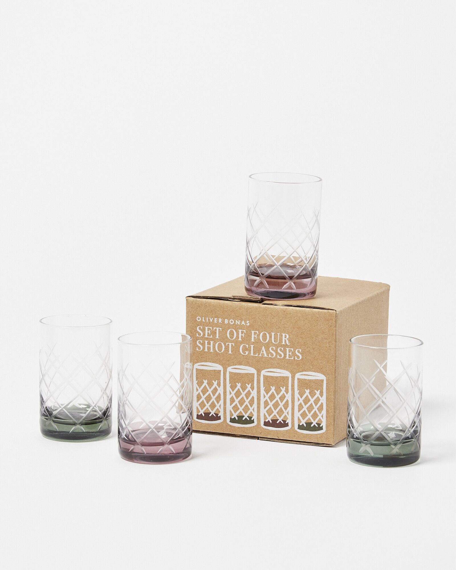 Medlock Cut Glass Shot Glasses Set of Four | Oliver Bonas