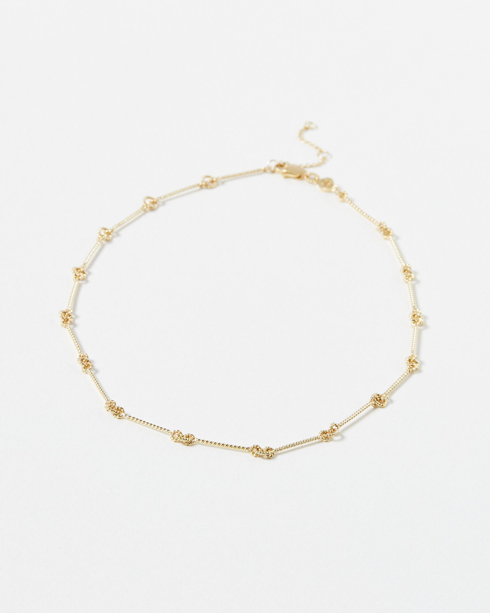 Fern Bar & Loop Link Gold Plated Chain Necklace | Oliver Bonas