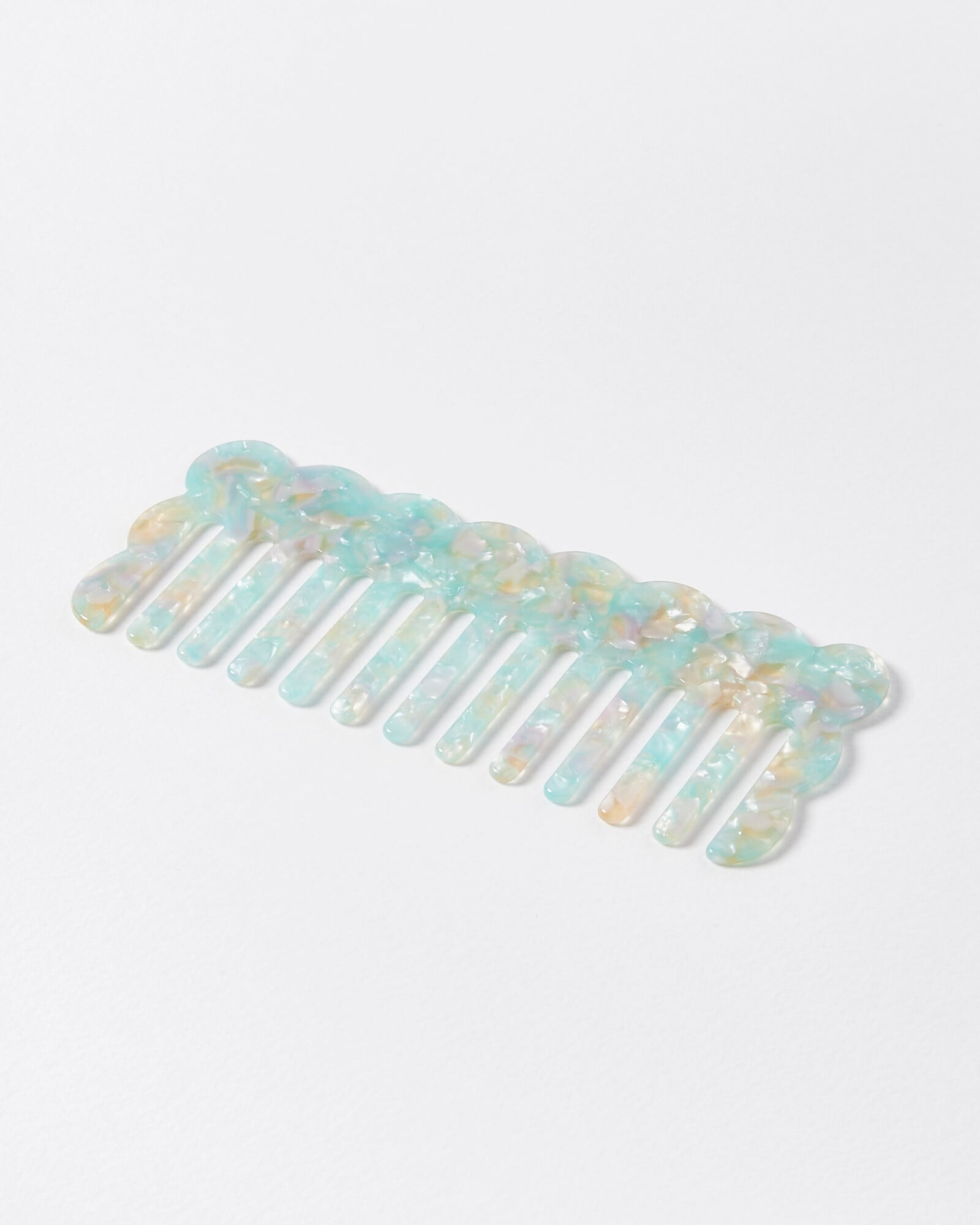 Lily Shimmer Rectangular Blue Hair Comb | Oliver Bonas