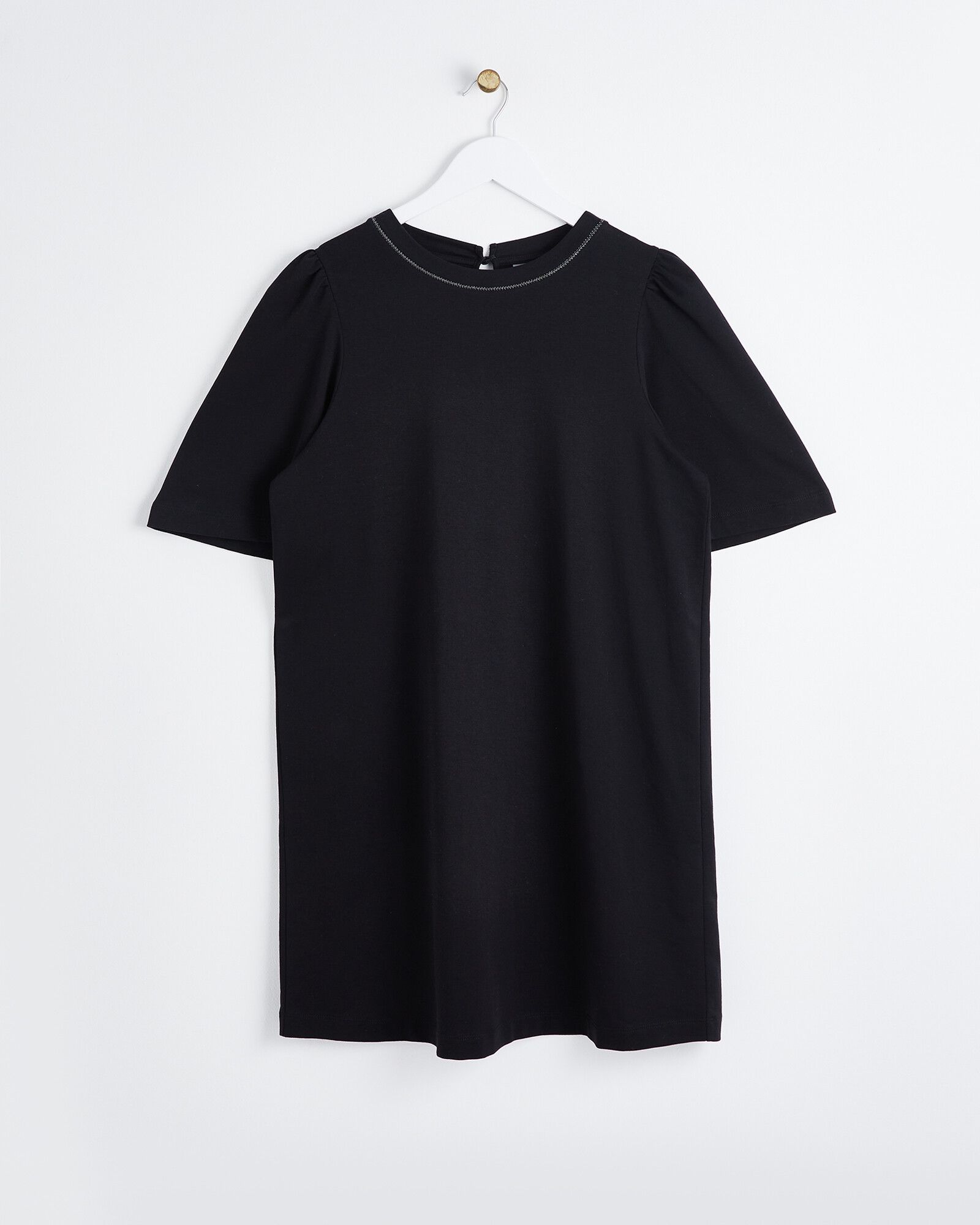 Black Cotton Mini Dress | Oliver Bonas