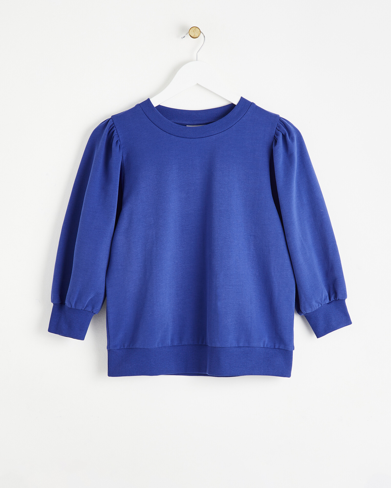 Puff Sleeve Blue Sweatshirt Oliver Bonas