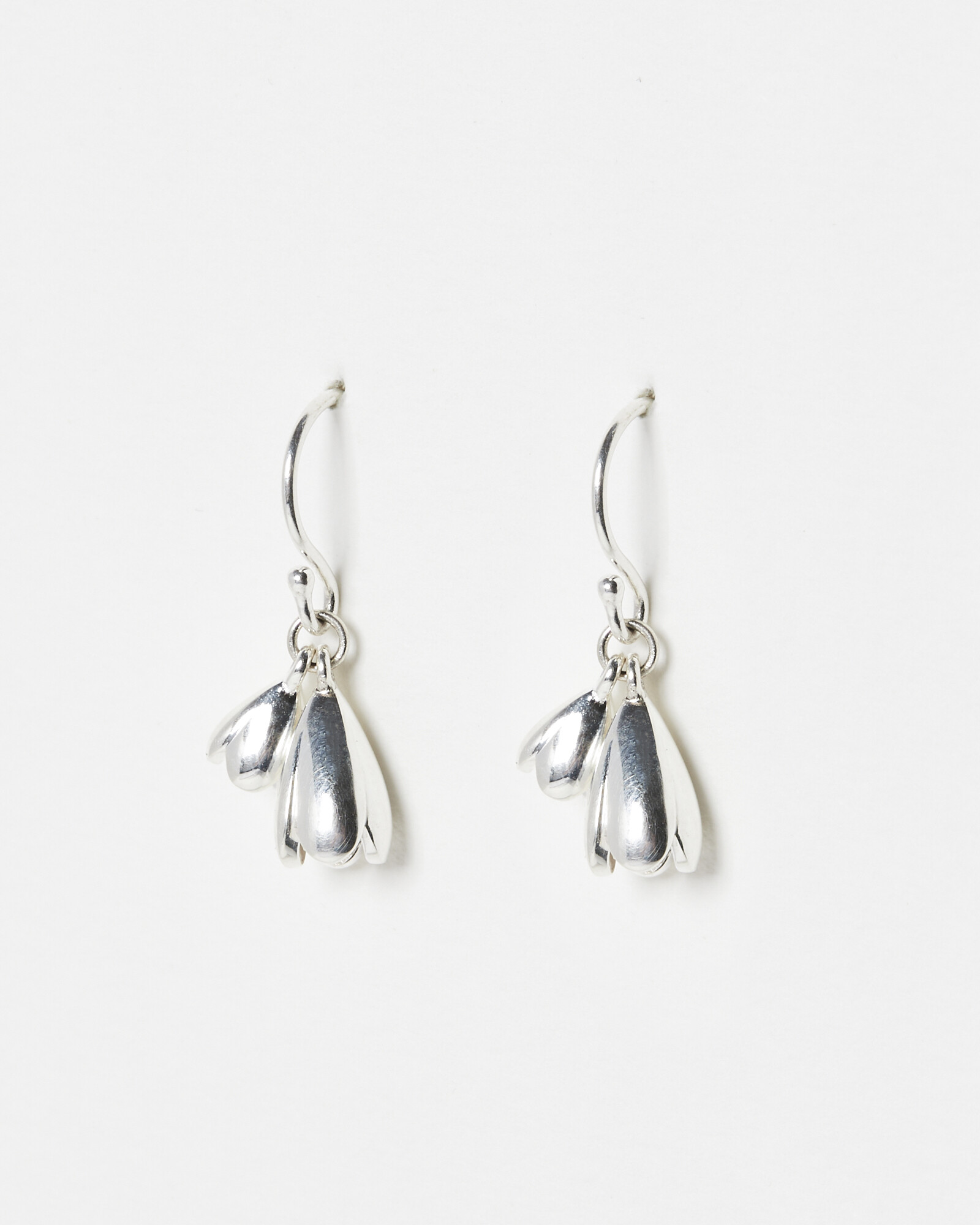 Clover Petal Charm Drop Silver Earrings Oliver Bonas