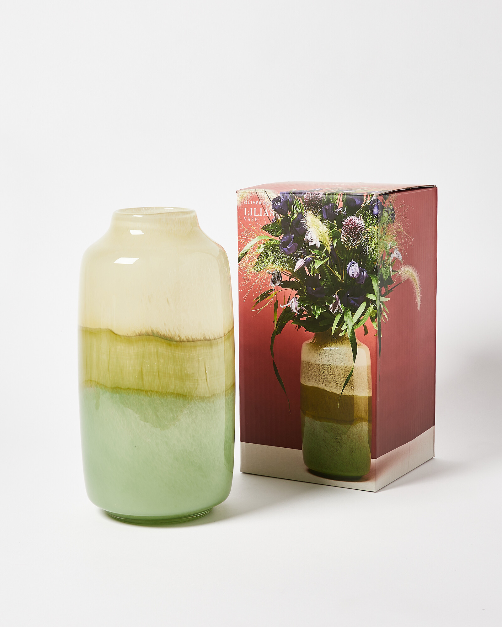 Lilias Green Glass Vase Oliver Bonas