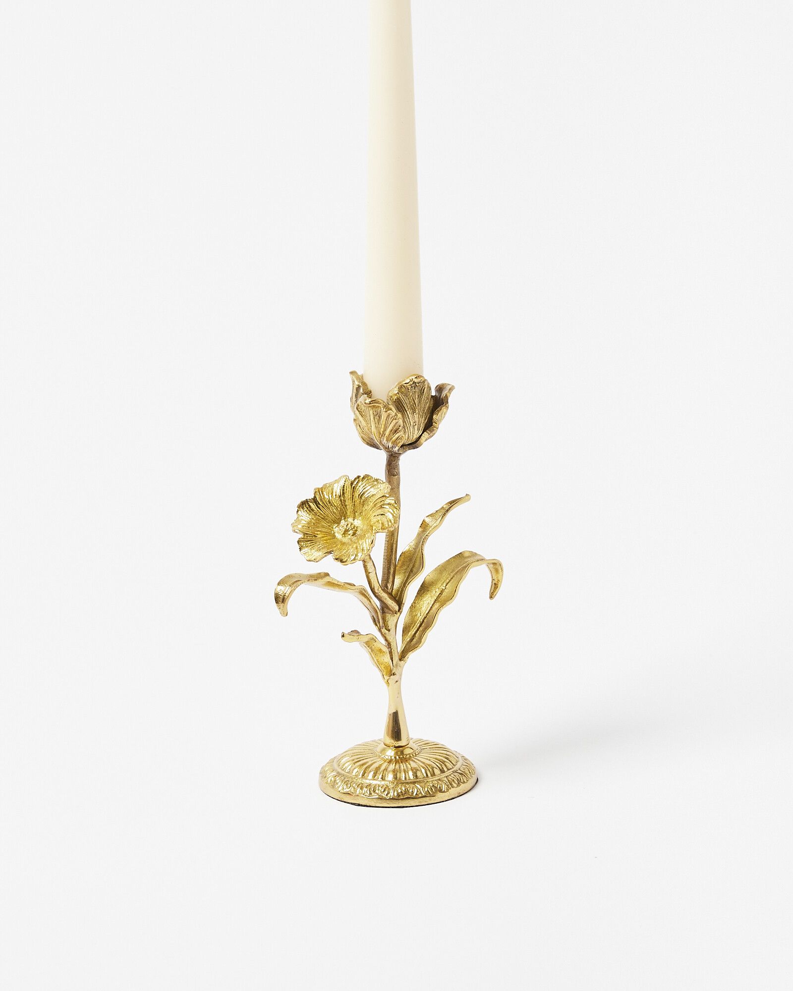 Flower Gold Metal Candle Holder | Oliver Bonas