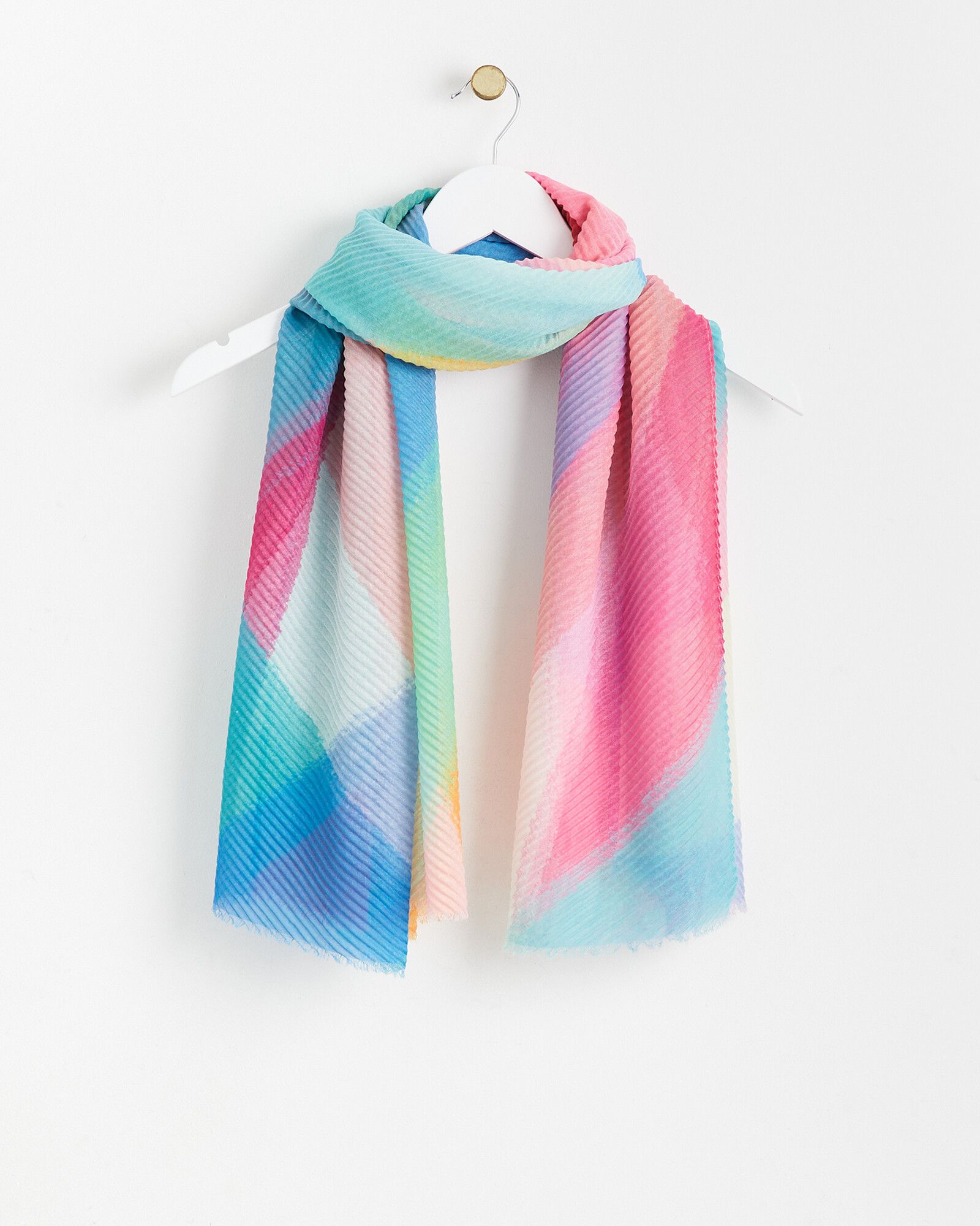 Paint Washed Pleated Lightweight Scarf | Oliver Bonas