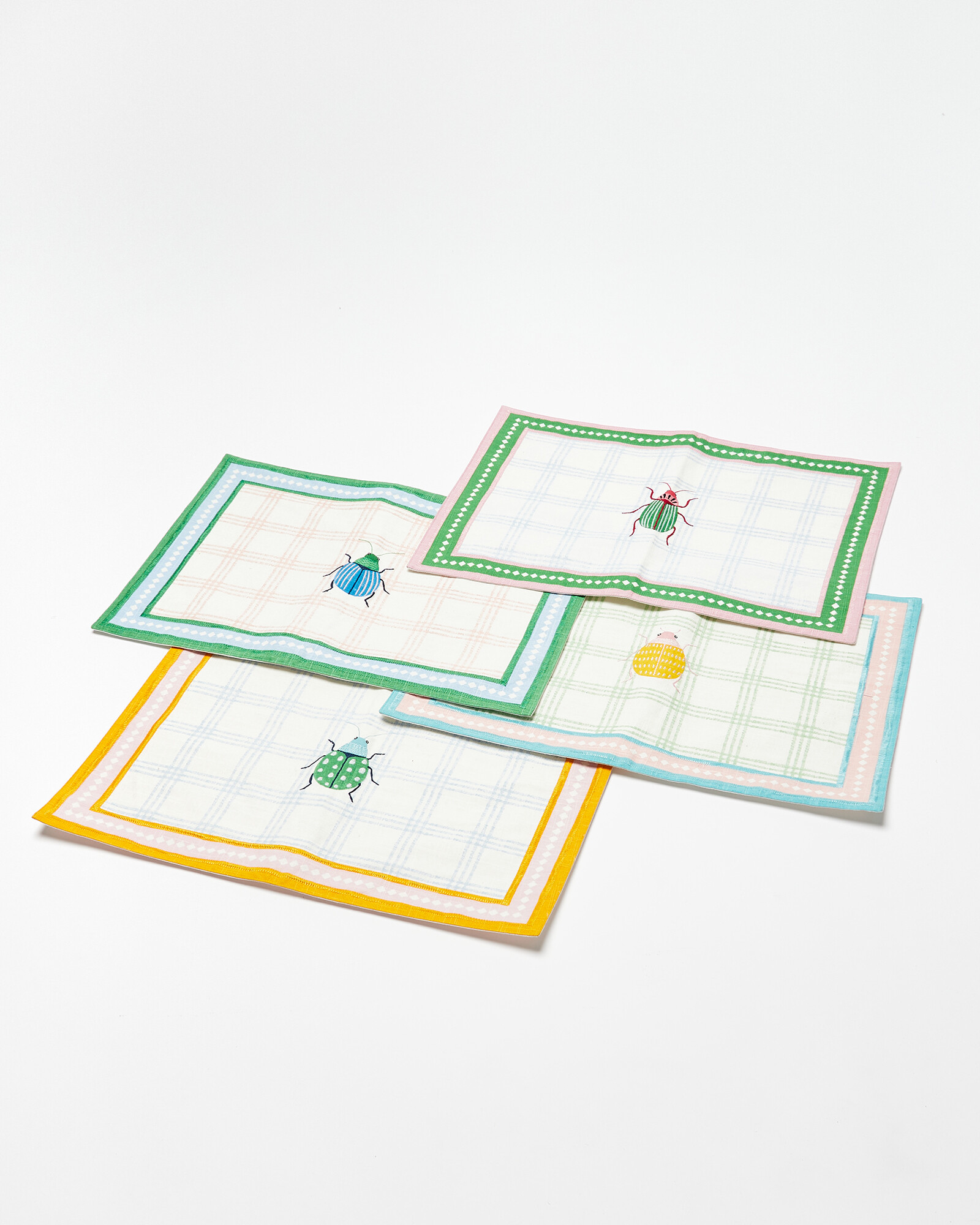 Embroidered Bug Placemats Set Of Four Oliver Bonas