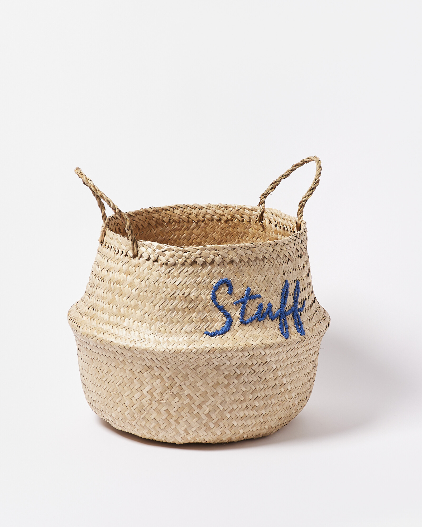Embroidered Stuff Seagrass Storage Basket Oliver Bonas