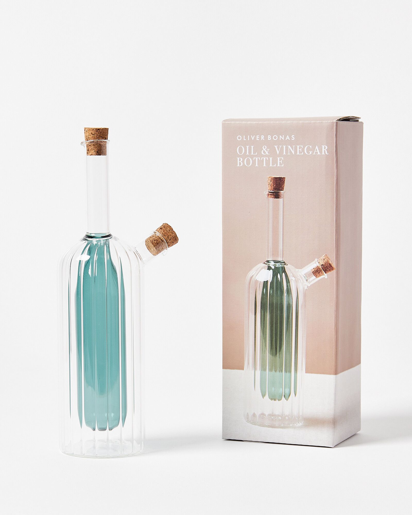 Beaton Blue Glass Oil & Vinegar Bottle | Oliver Bonas
