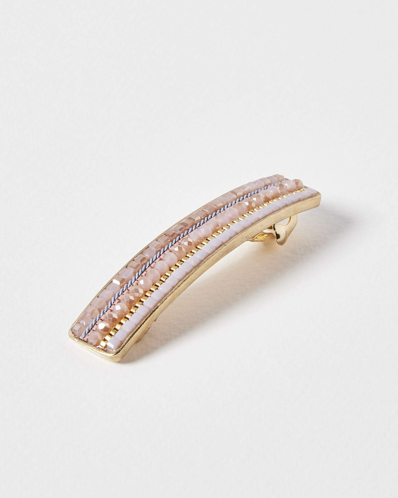 Sienna Rectangular Bead Pink Barrette Hair Clip Oliver Bonas