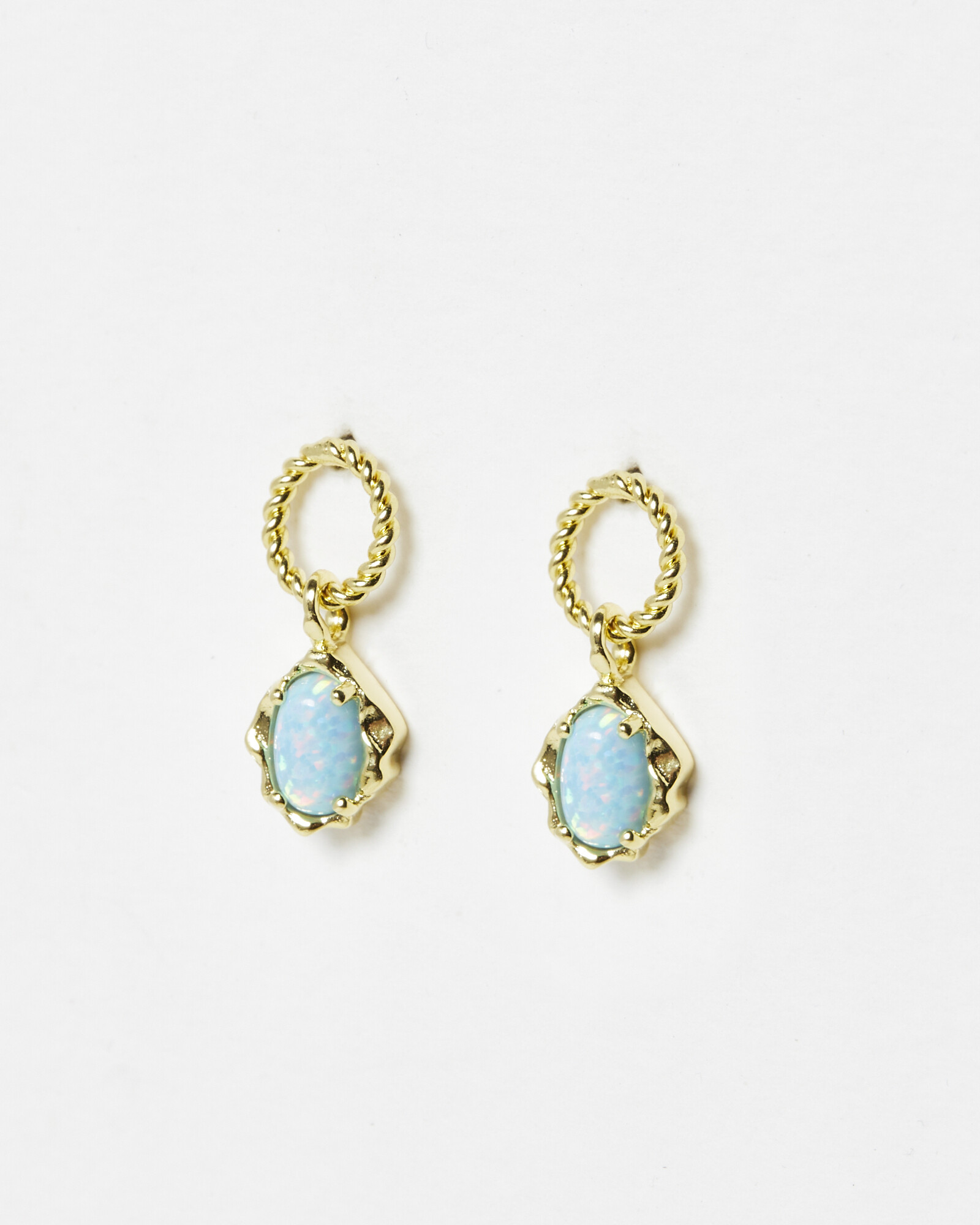 Dara Opalite Loop Gold Plated Drop Earrings
