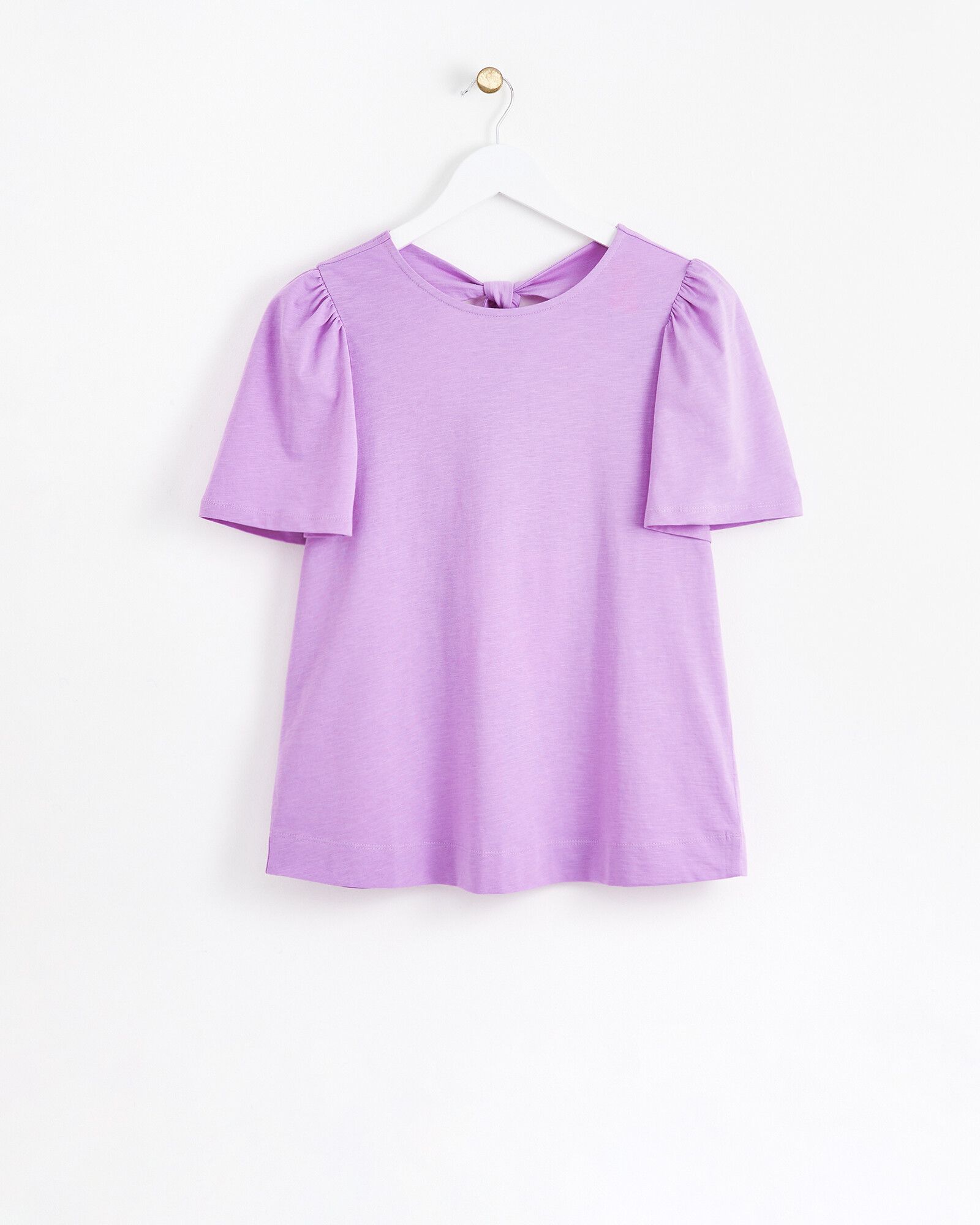 Tie Back Lilac Purple T-Shirt | Oliver Bonas