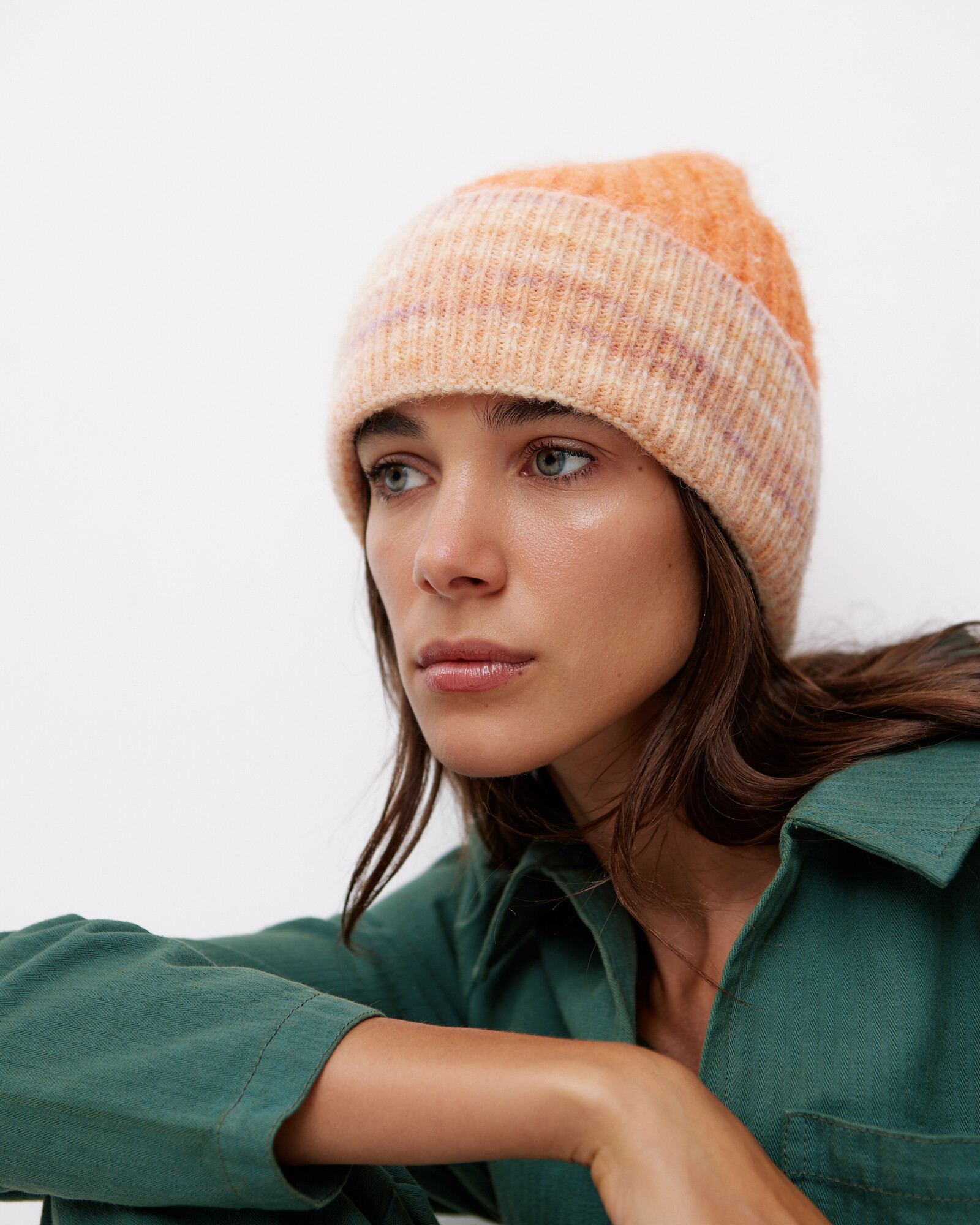 Orange Space Dye Knitted Hat | Oliver Bonas