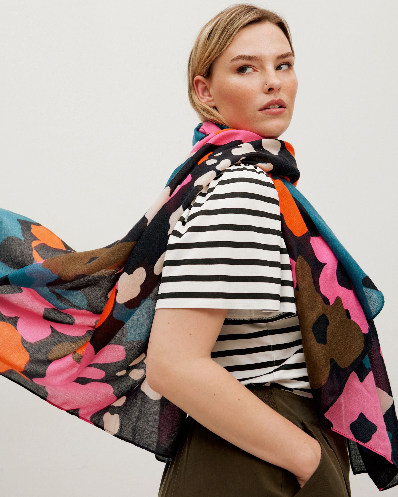 Abstract Floral Lightweight Scarf | Oliver Bonas