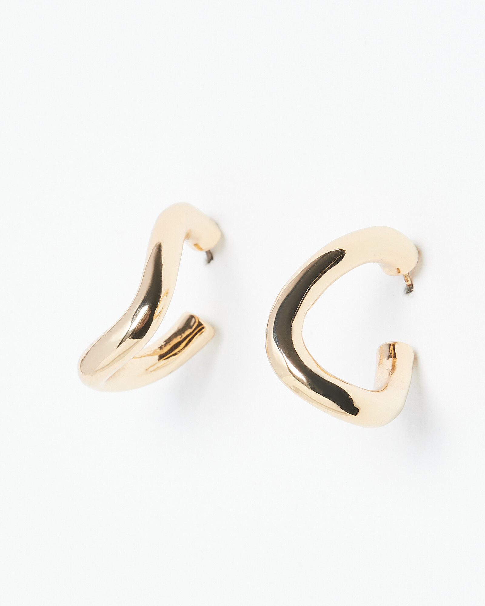 Aelia Warped Gold Tone Hoop Earrings