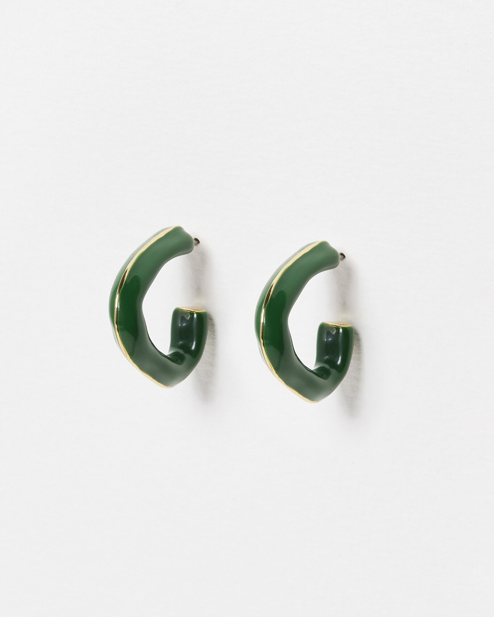 Mae Green Triangular Hoop Earrings | Oliver Bonas