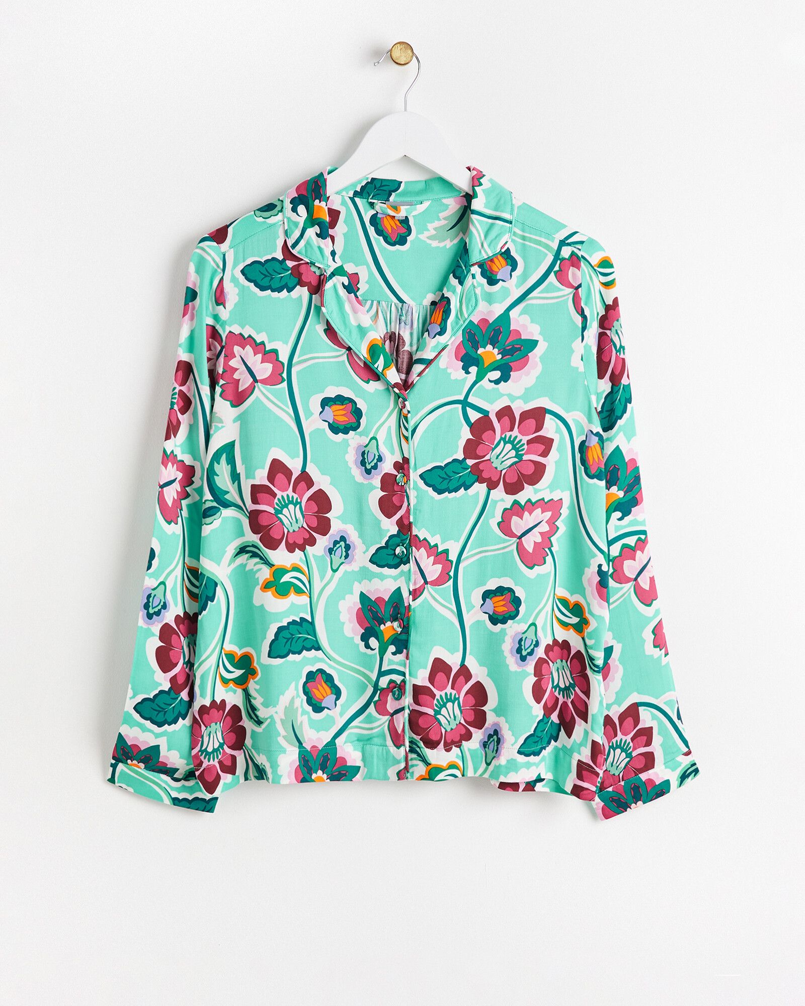 Floral Green Shirt & Trousers Pyjama Set | Oliver Bonas