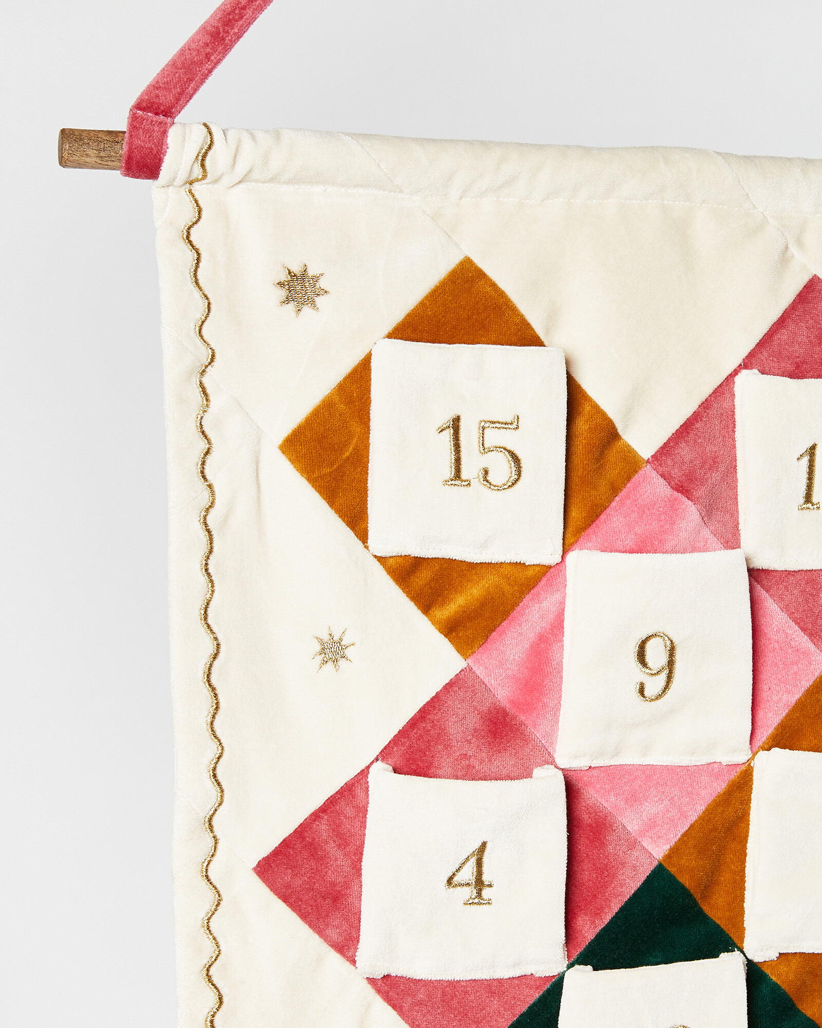 Reusable Velvet Patchwork Fabric Advent Calendar Oliver Bonas